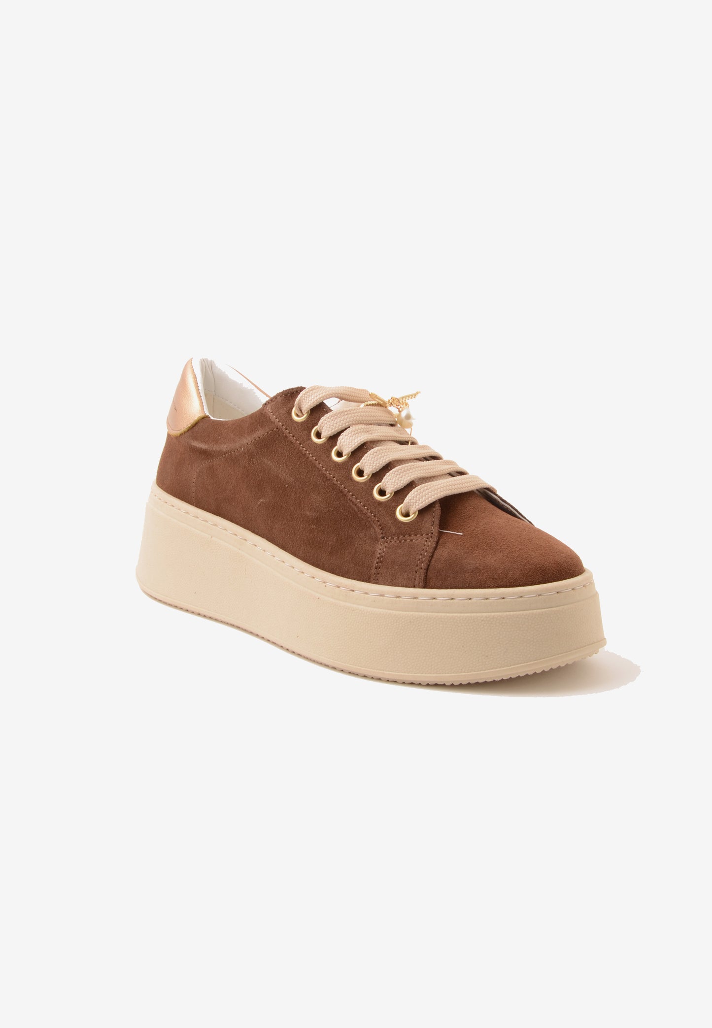 DIVINE FOLLIE - Sneakers Camoscio Bijoux Sigaro
