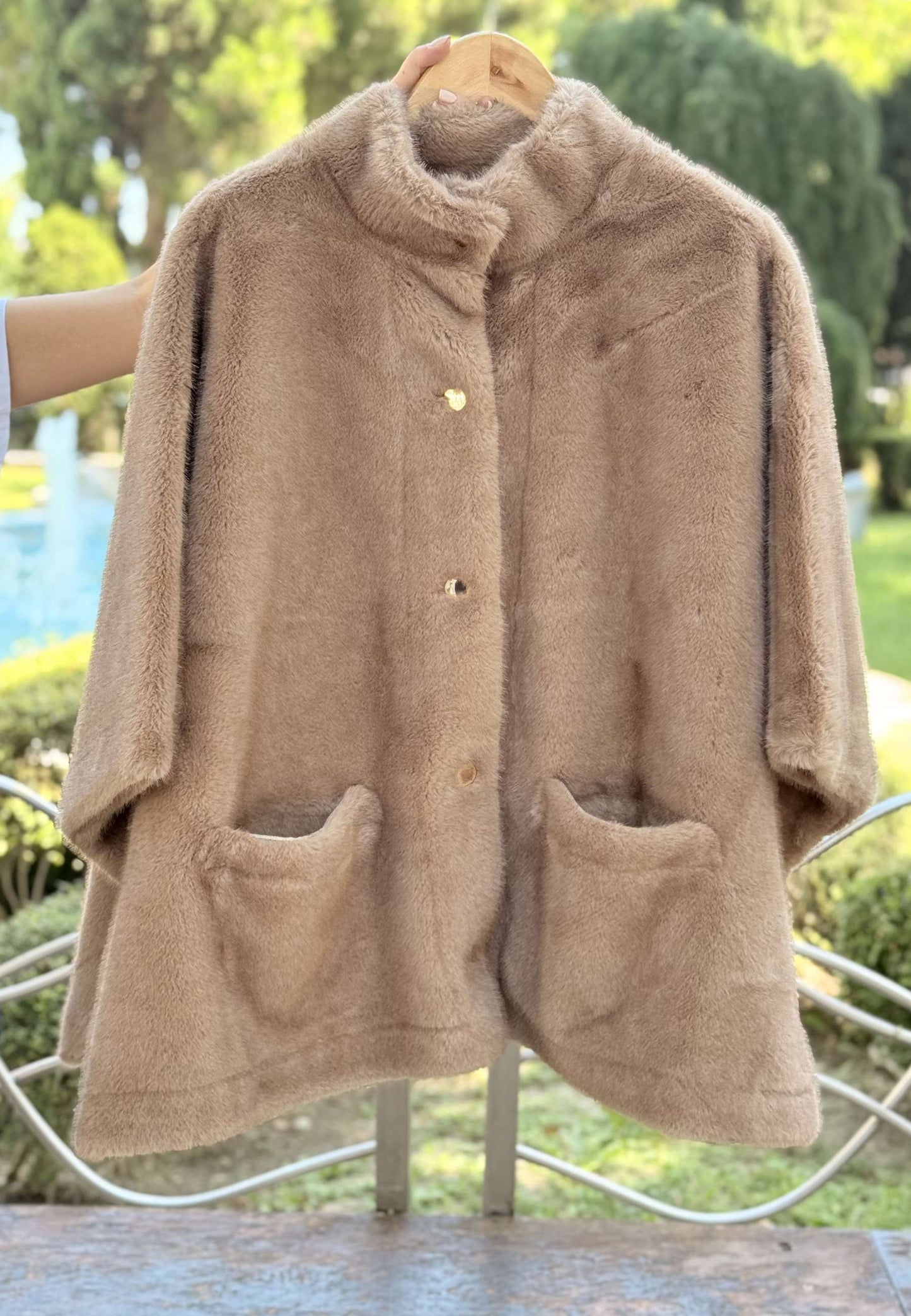ALEX & MAX - Cappa In Ecopelliccia Taupe