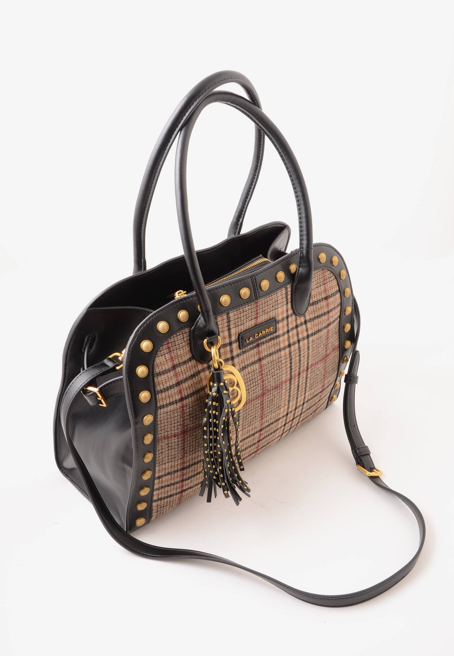 LA CARRIE - Shopping Bag Scottish Combi Beige