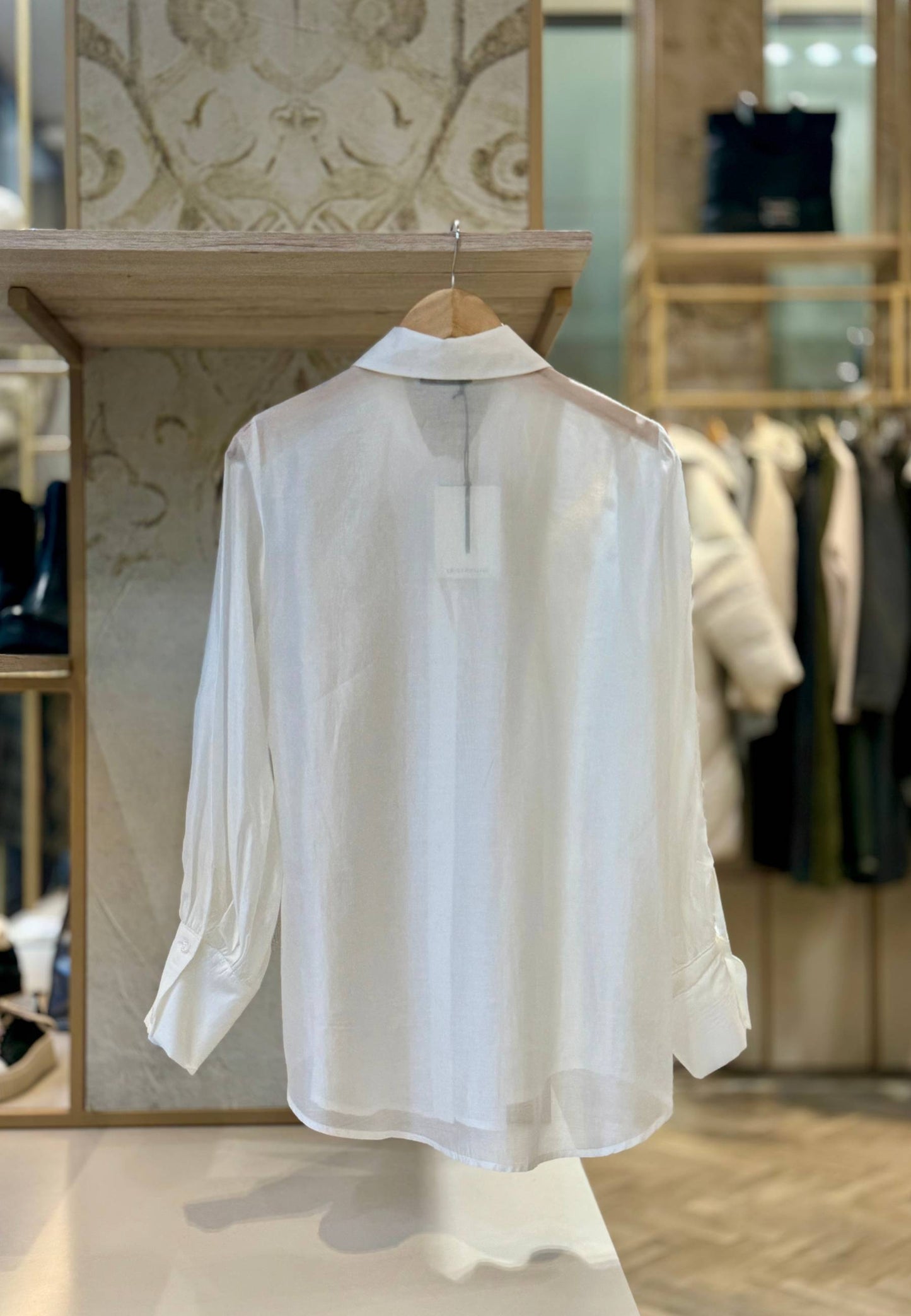 LE STREGHE - Camicia Fluida Satinata Panna