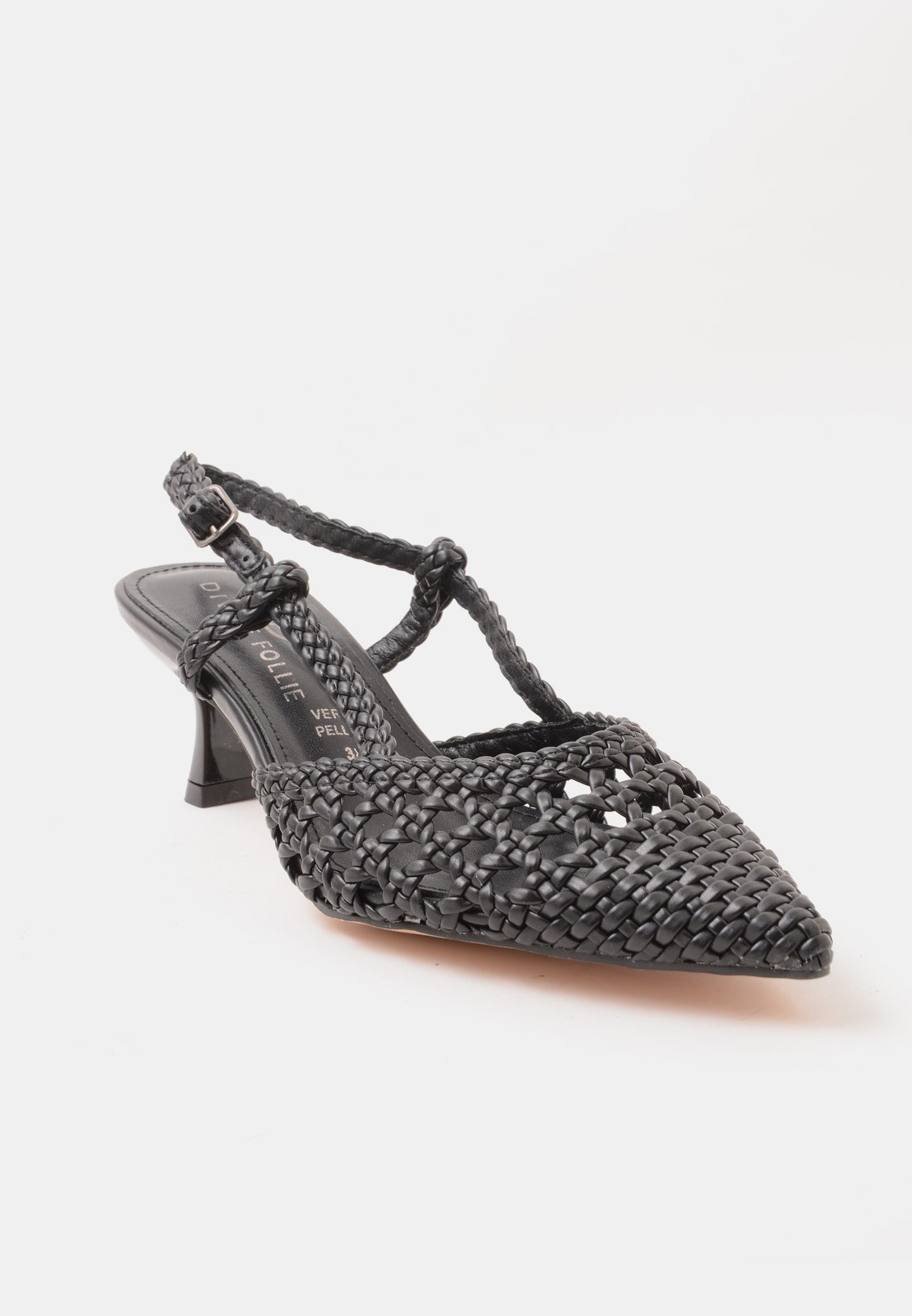 DIVINE FOLLIE - Slingback Intrecciata Soft Nero
