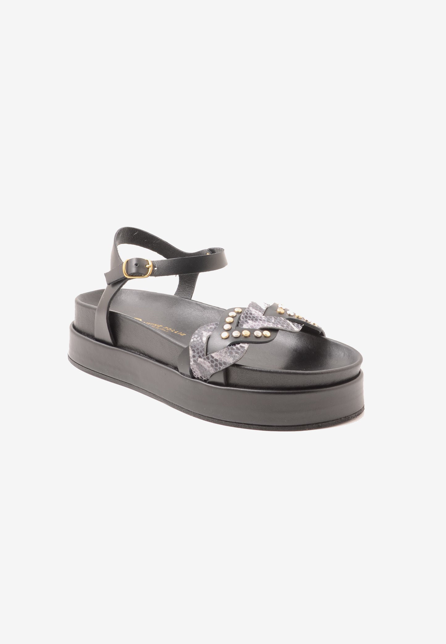 DIVINE FOLLIE - Sandalo Pitone Roccia Nero