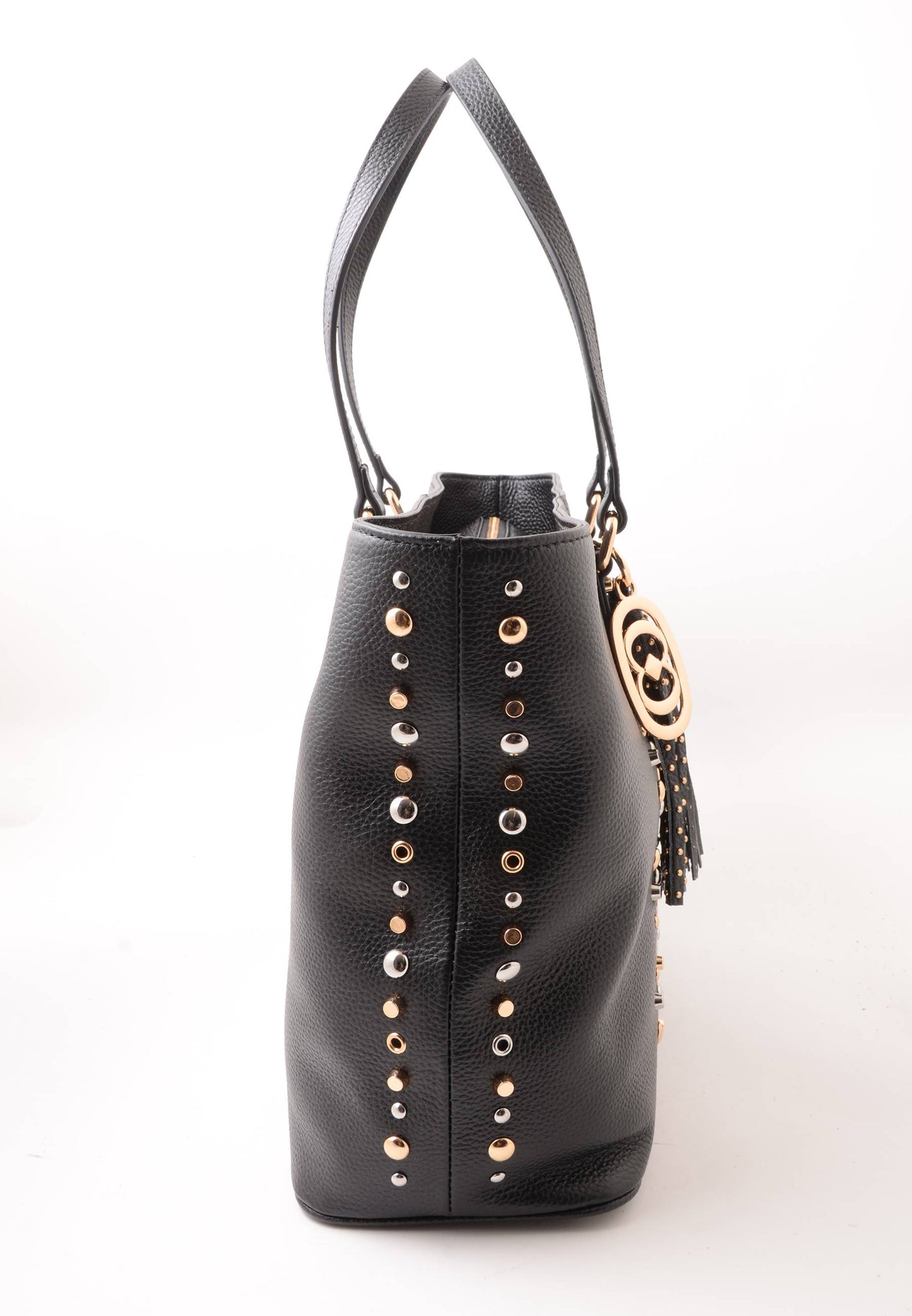 LA CARRIE - Shopping Bag Explosion Vera Pelle Nero