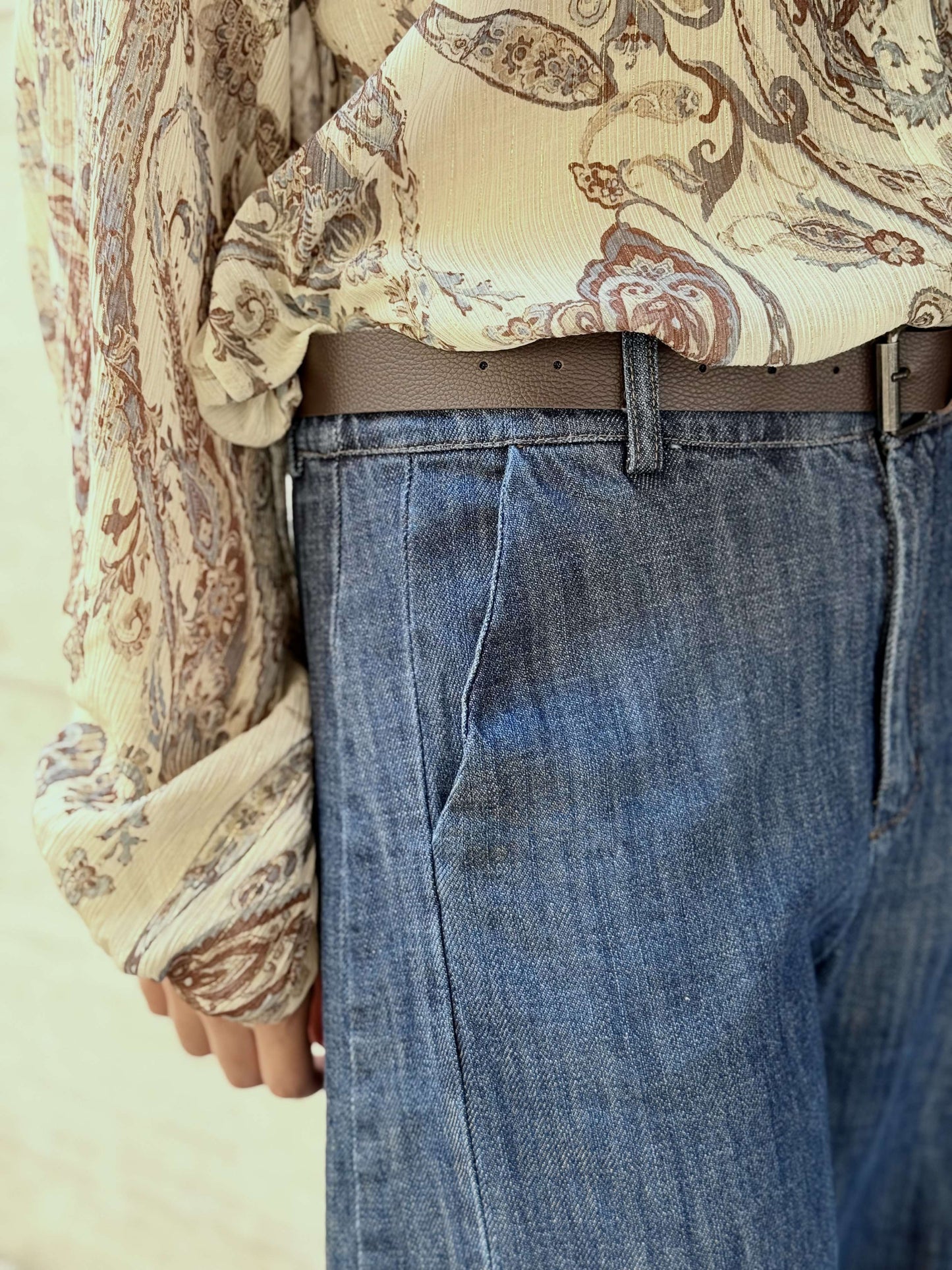 LE STREGHE - Jeans Balloon Vita Alta Denim