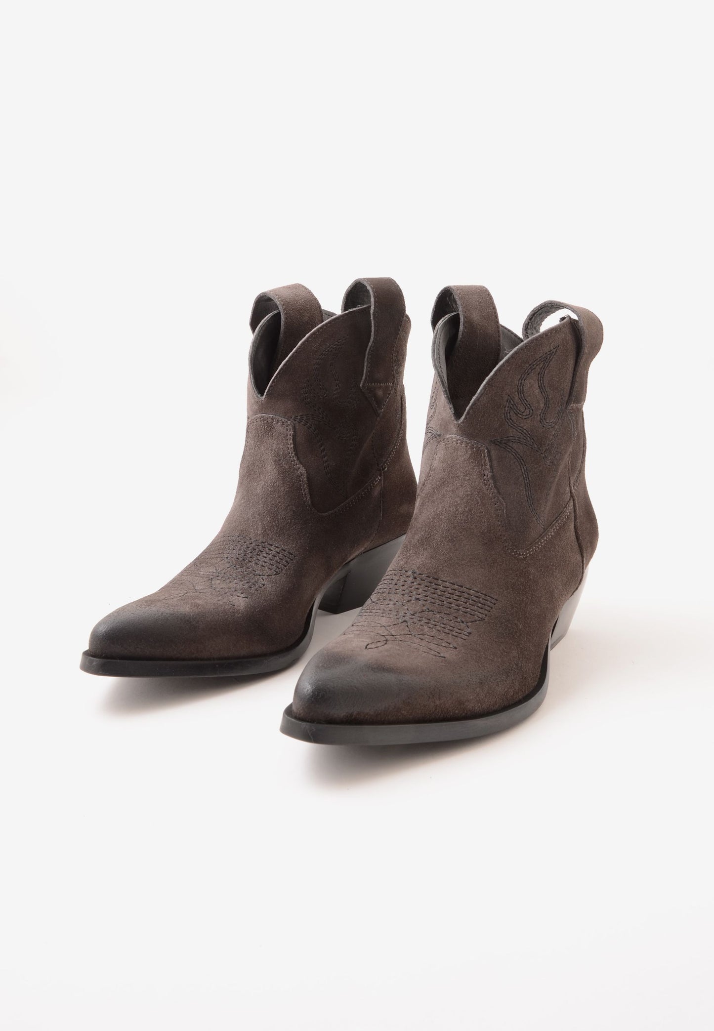 DIVINE FOLLIE - Stivaletto Texano Velour Carbone