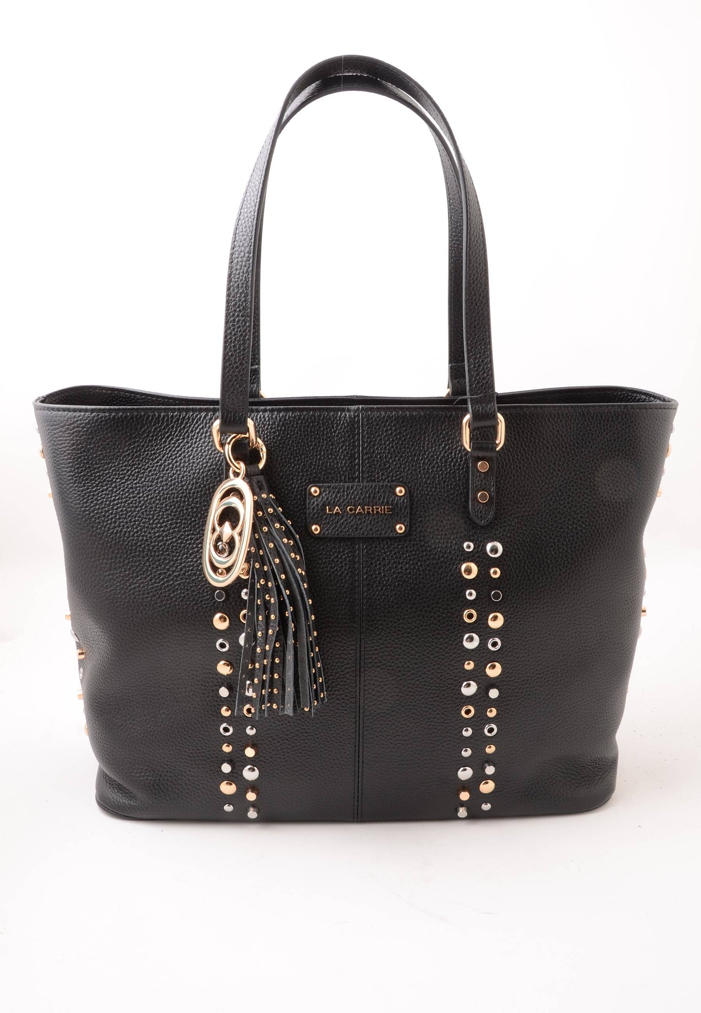 LA CARRIE - Shopping Bag Explosion Vera Pelle Nero