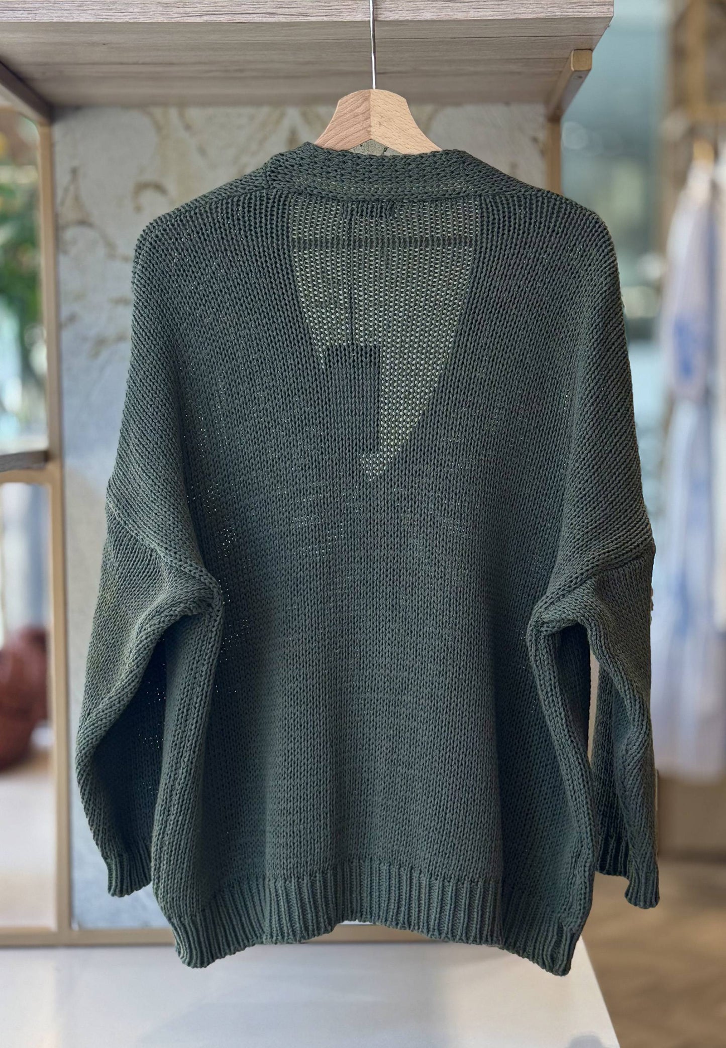 SUSY STAR CURVY - Cardigan Over Verde Militare