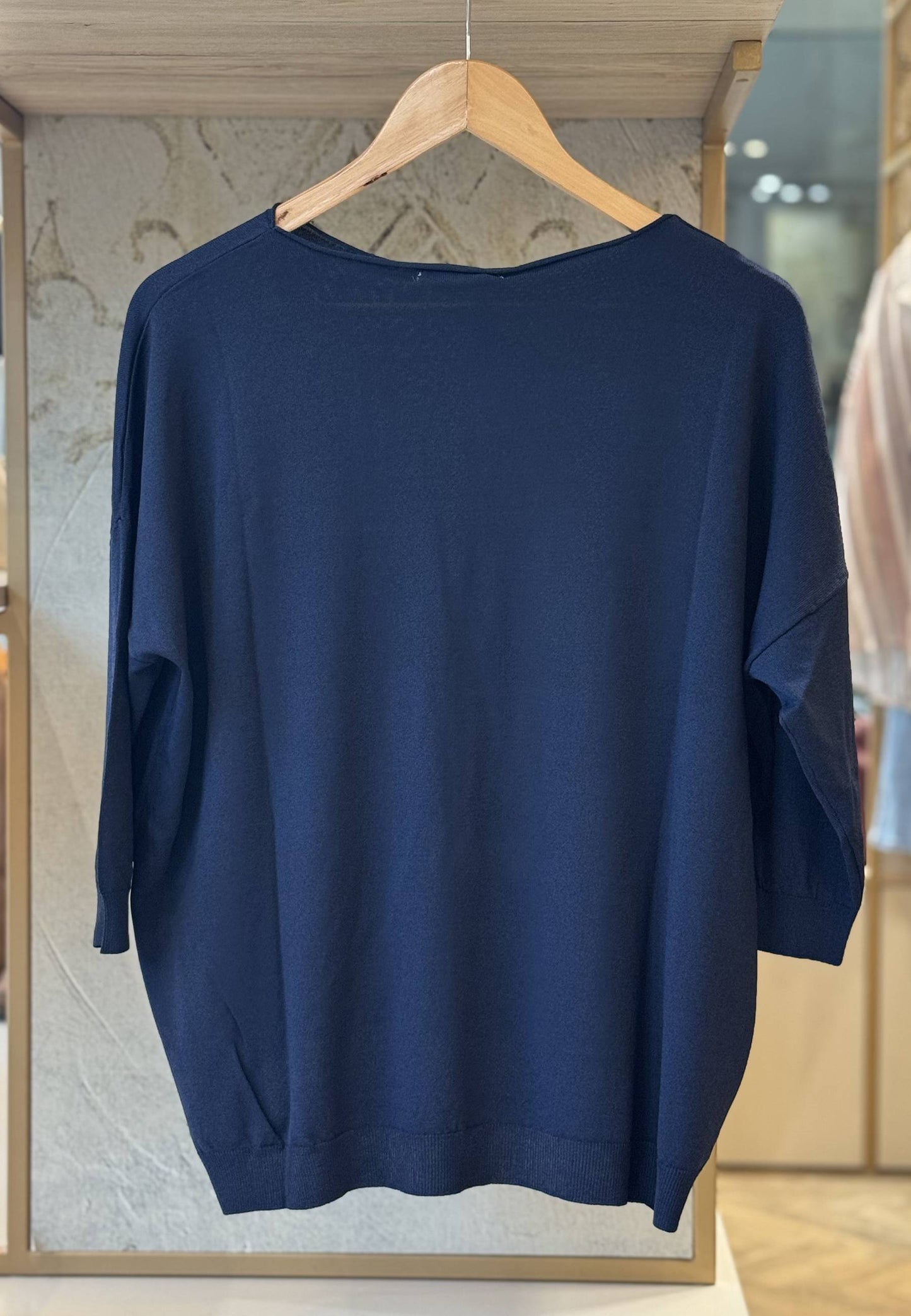 SUSY STAR CURVY - Maglia Fluida Girocollo Blu