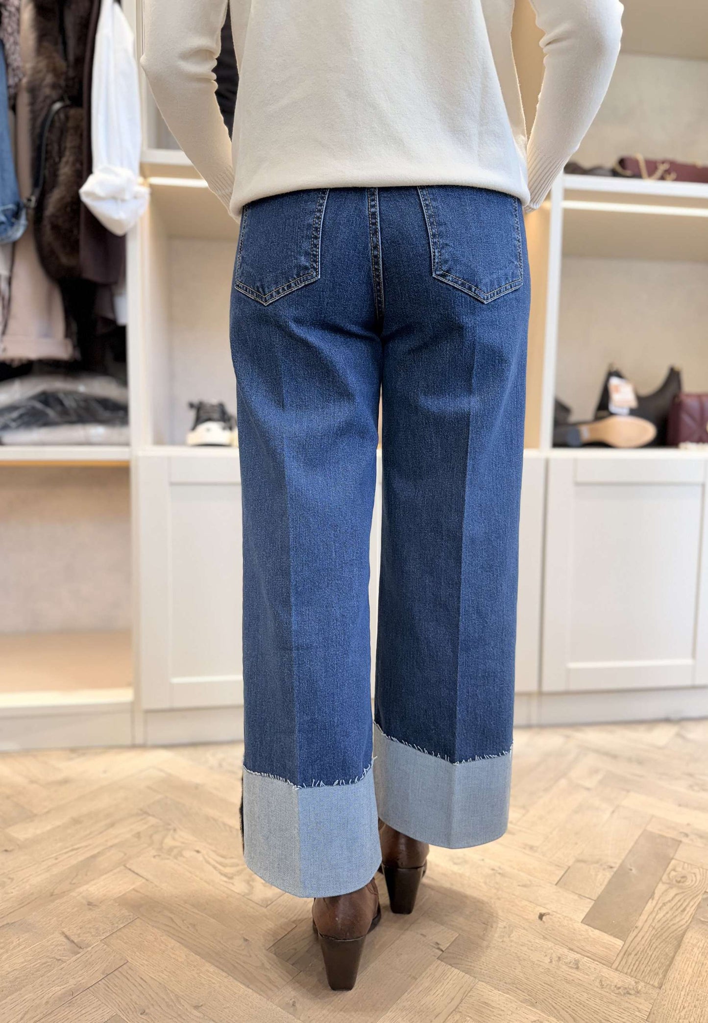 MOTEL - Jeans Con Risvolto Denim