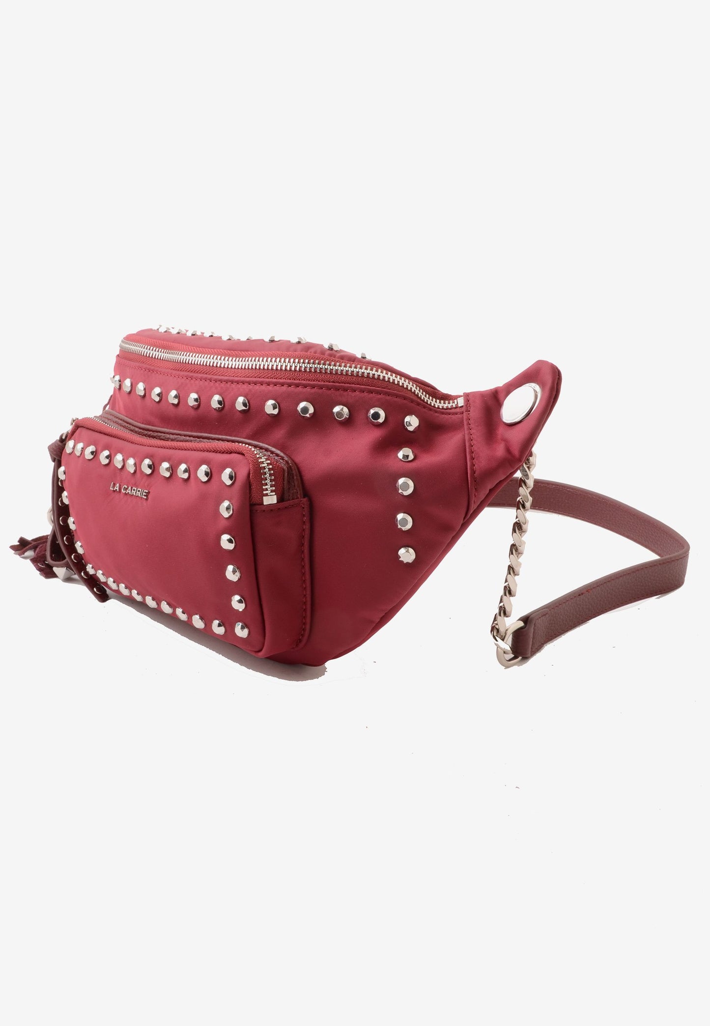 LA CARRIE - Marsupio Dark Nylon Borchie Cherry
