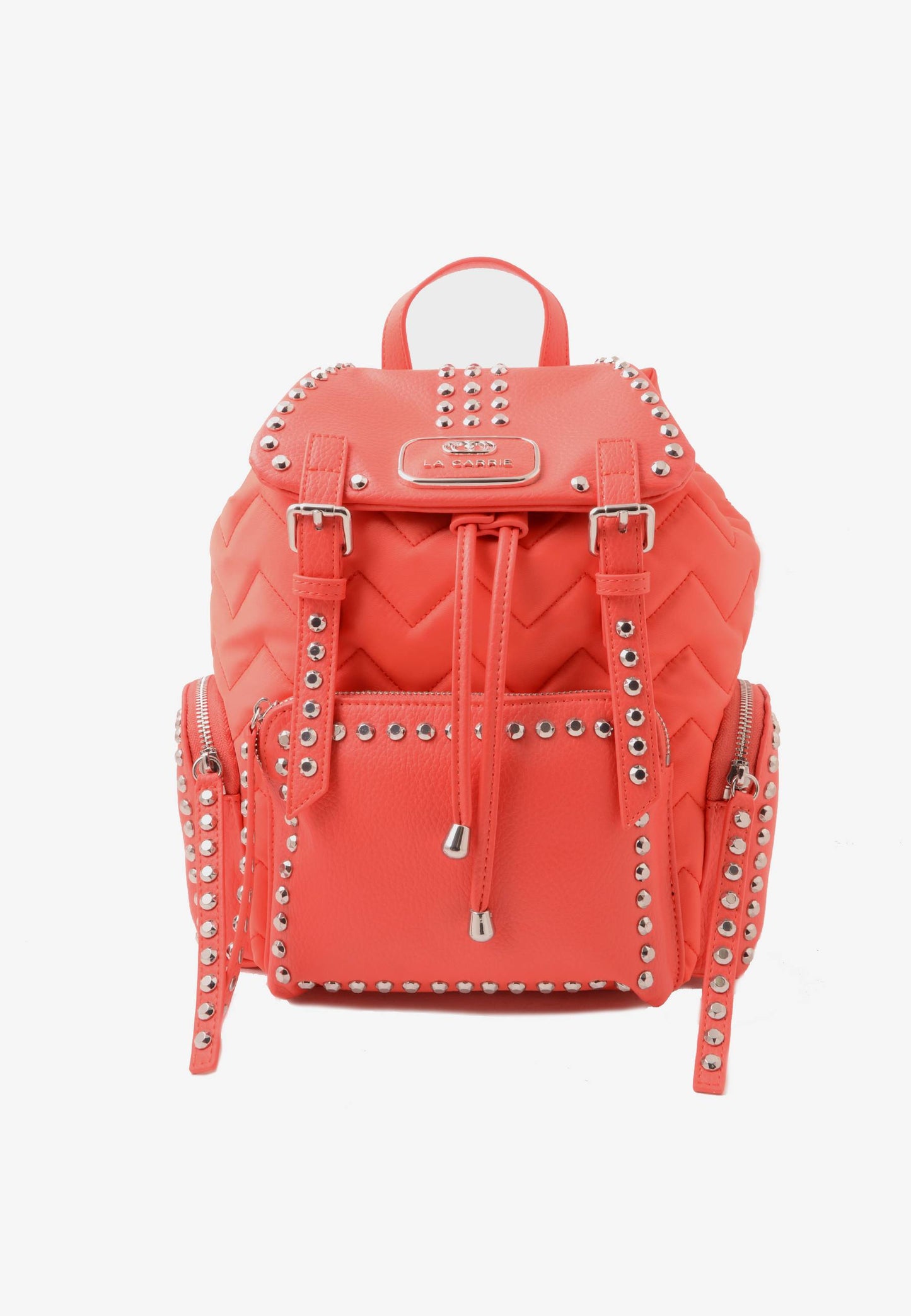 LA CARRIE - Zaino Nylon Borchie Corallo