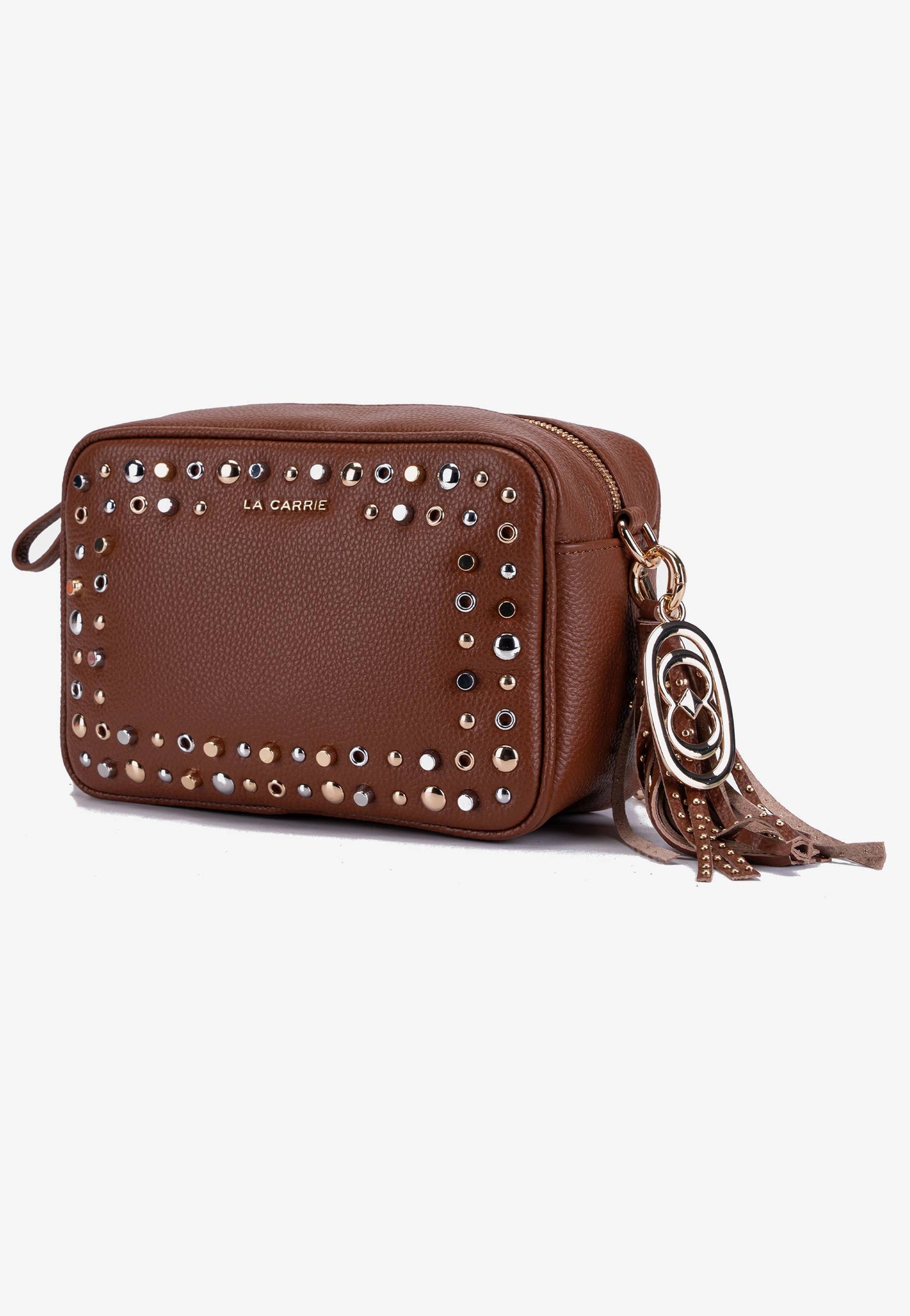 LA CARRIE - Borsa A Tracolla Borchie Cuoio