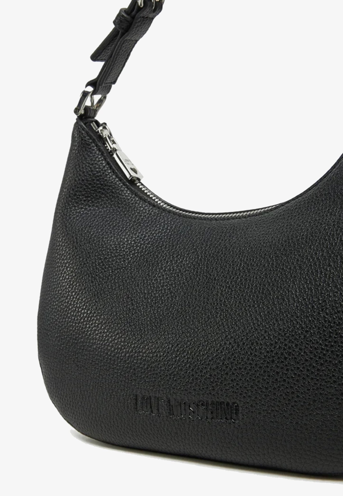 LOVE MOSCHINO - Borsa Hobo Lettering Nero Silver