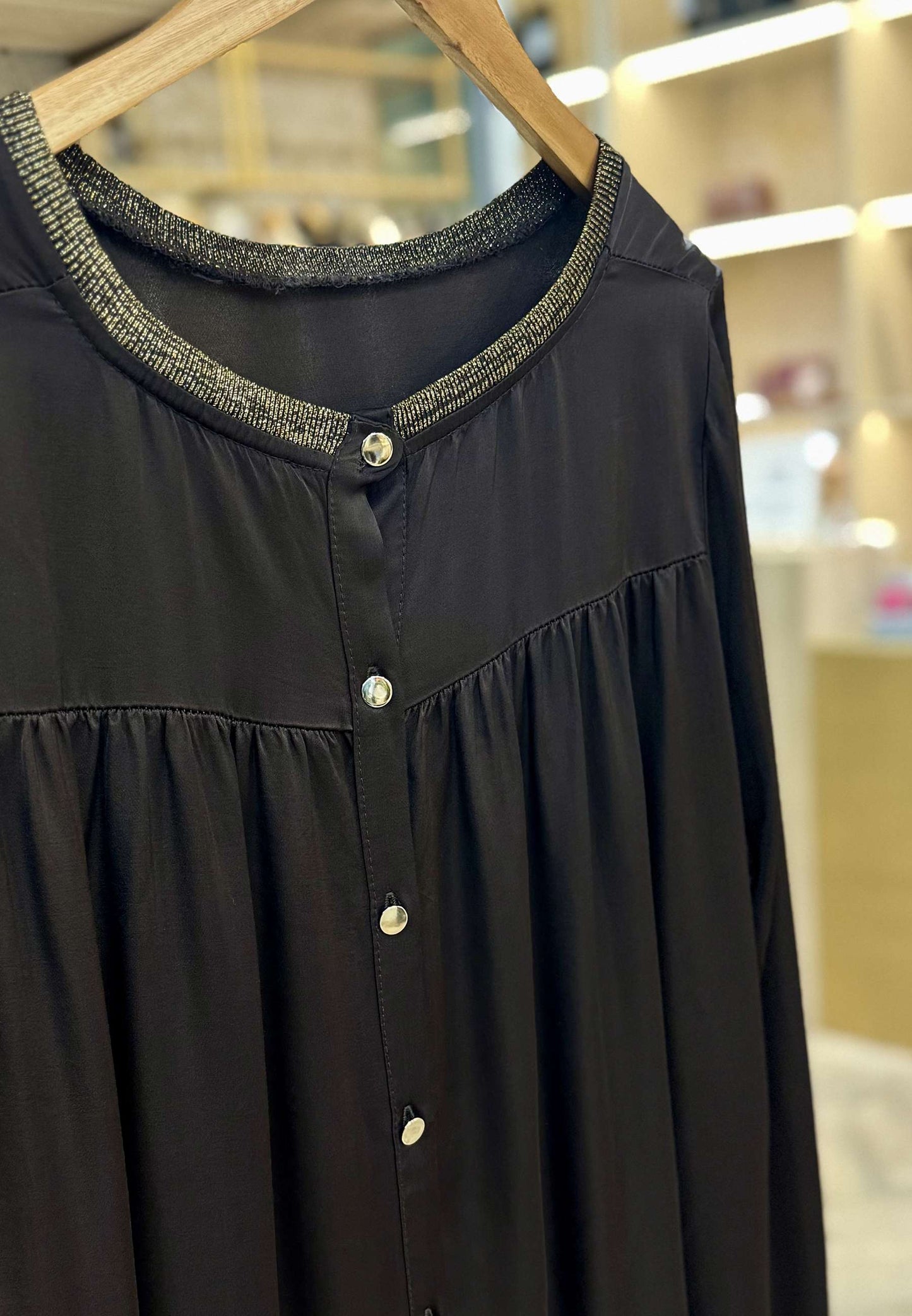 MOTEL - Blusa In Viscosa Manica Lunga Moro