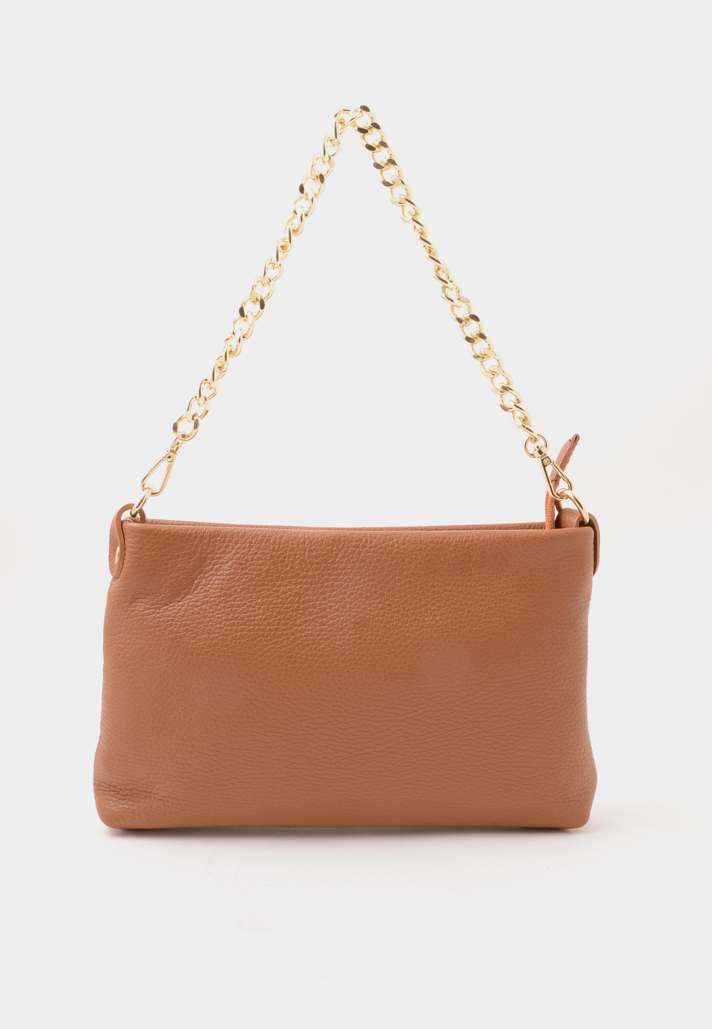 NUNZIA - Clutch Vera Pelle GINEVRA Cuoio