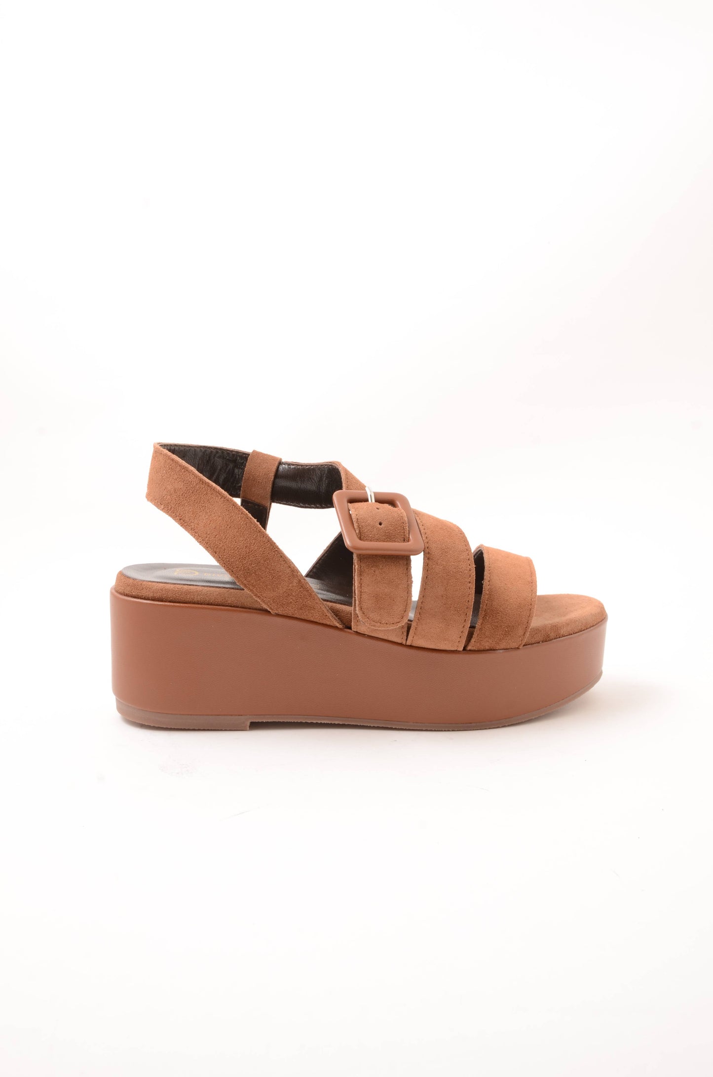 DIVINE FOLLIE - Zeppa Camoscio Con Fibbia Cuoio
