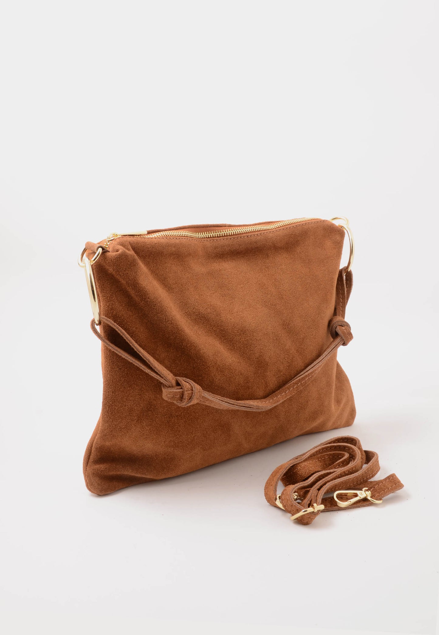 NUNZIA - Borsa In Camoscio AURORA Brandy