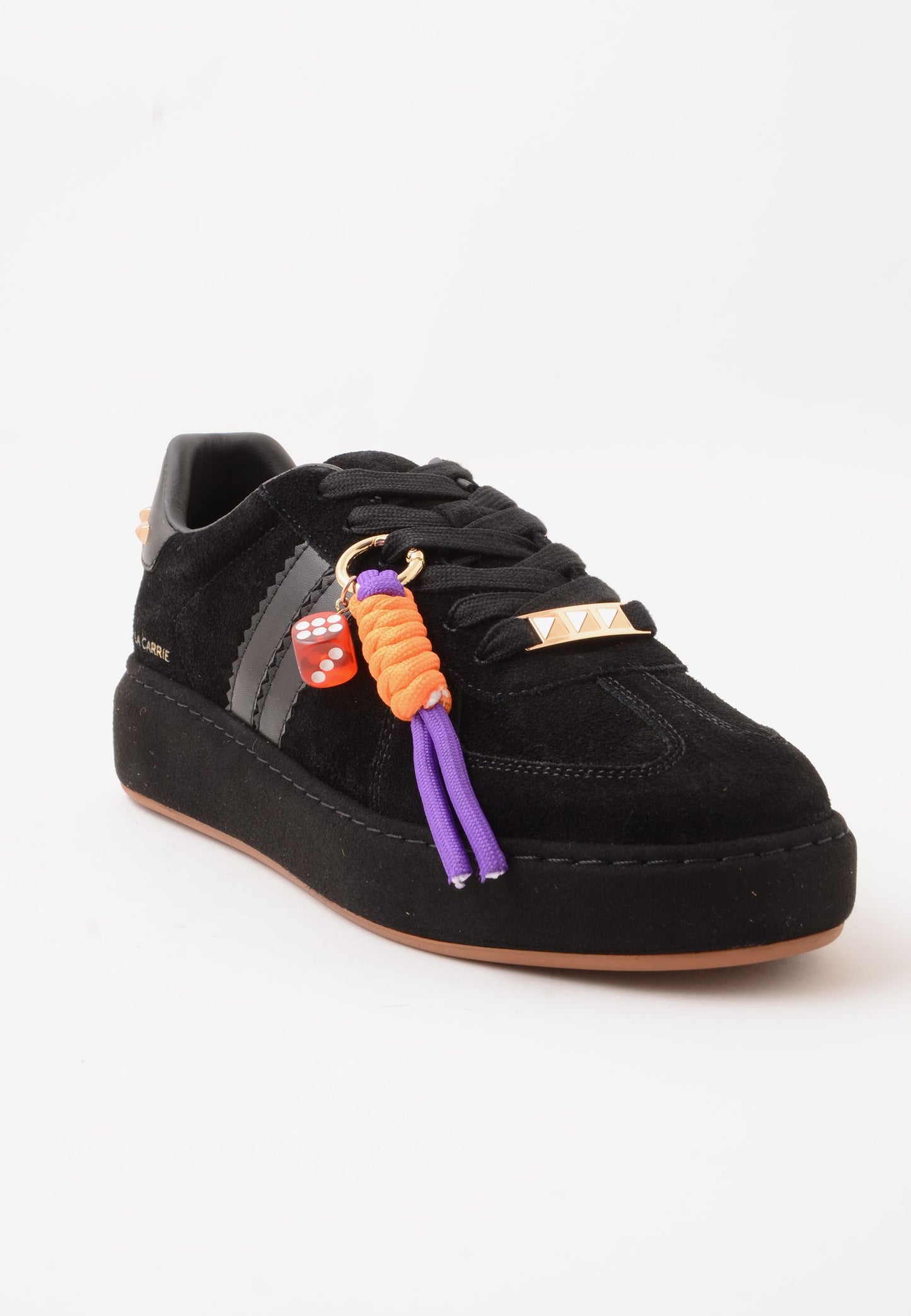 LA CARRIE - Sneakers Camoscio Charms Nero