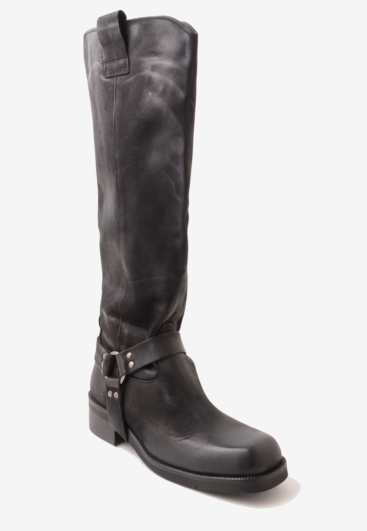 DIVINE FOLLIE - Stivale Bikers Nabuk Nero