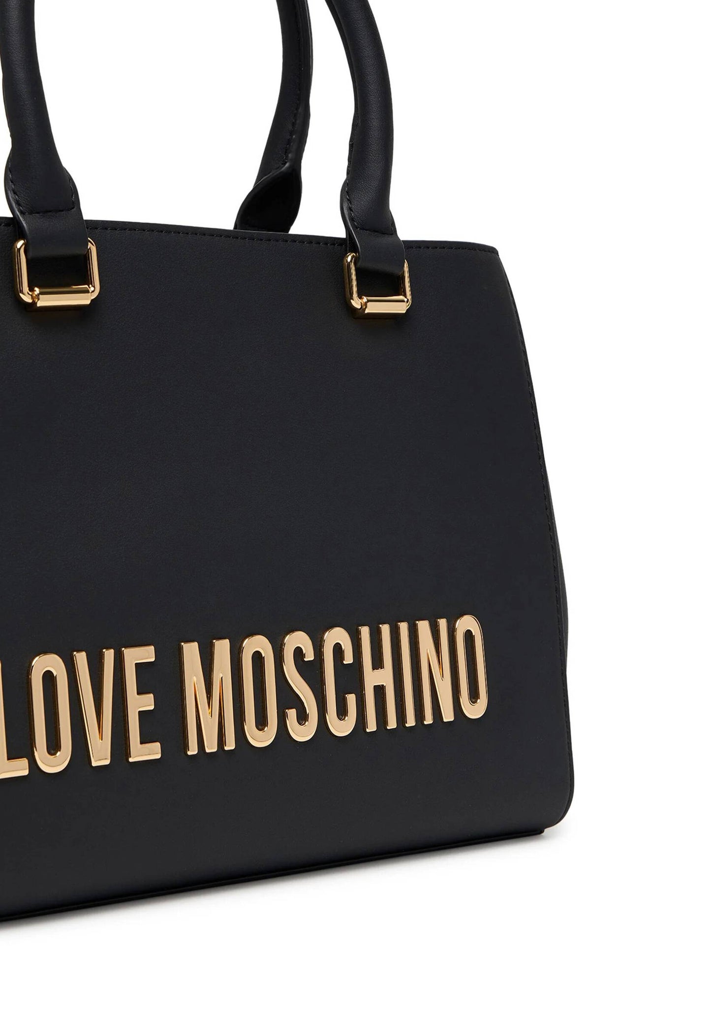 LOVE MOSCHINO - Borsa A Mano Lettering Soft Touch Nero