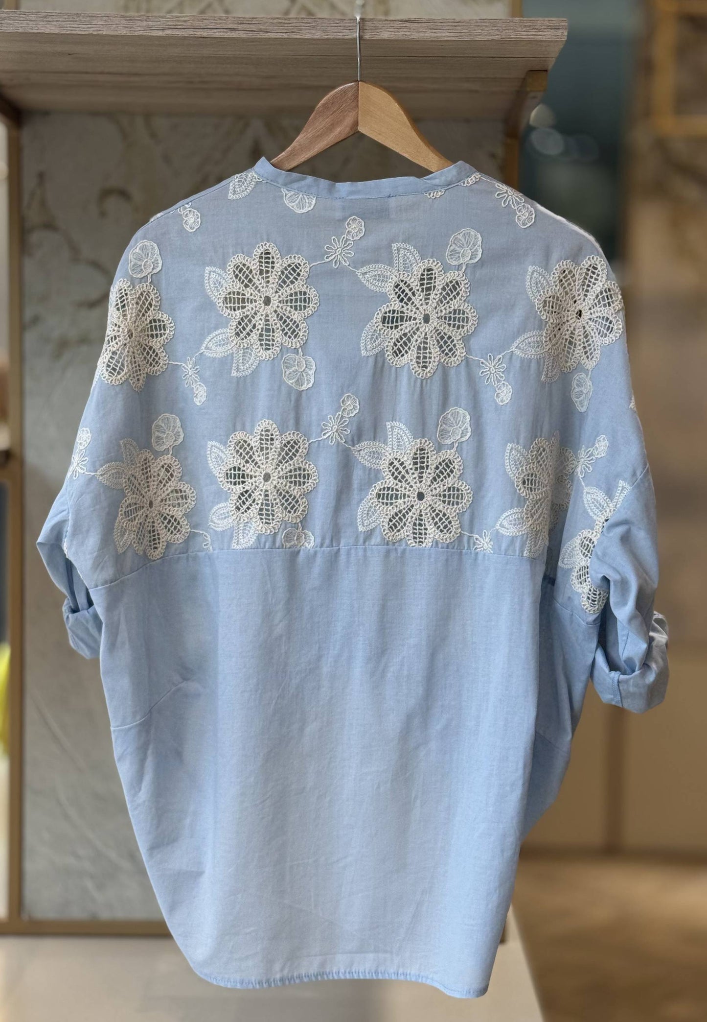MOTEL - Camicia Fiori Celeste