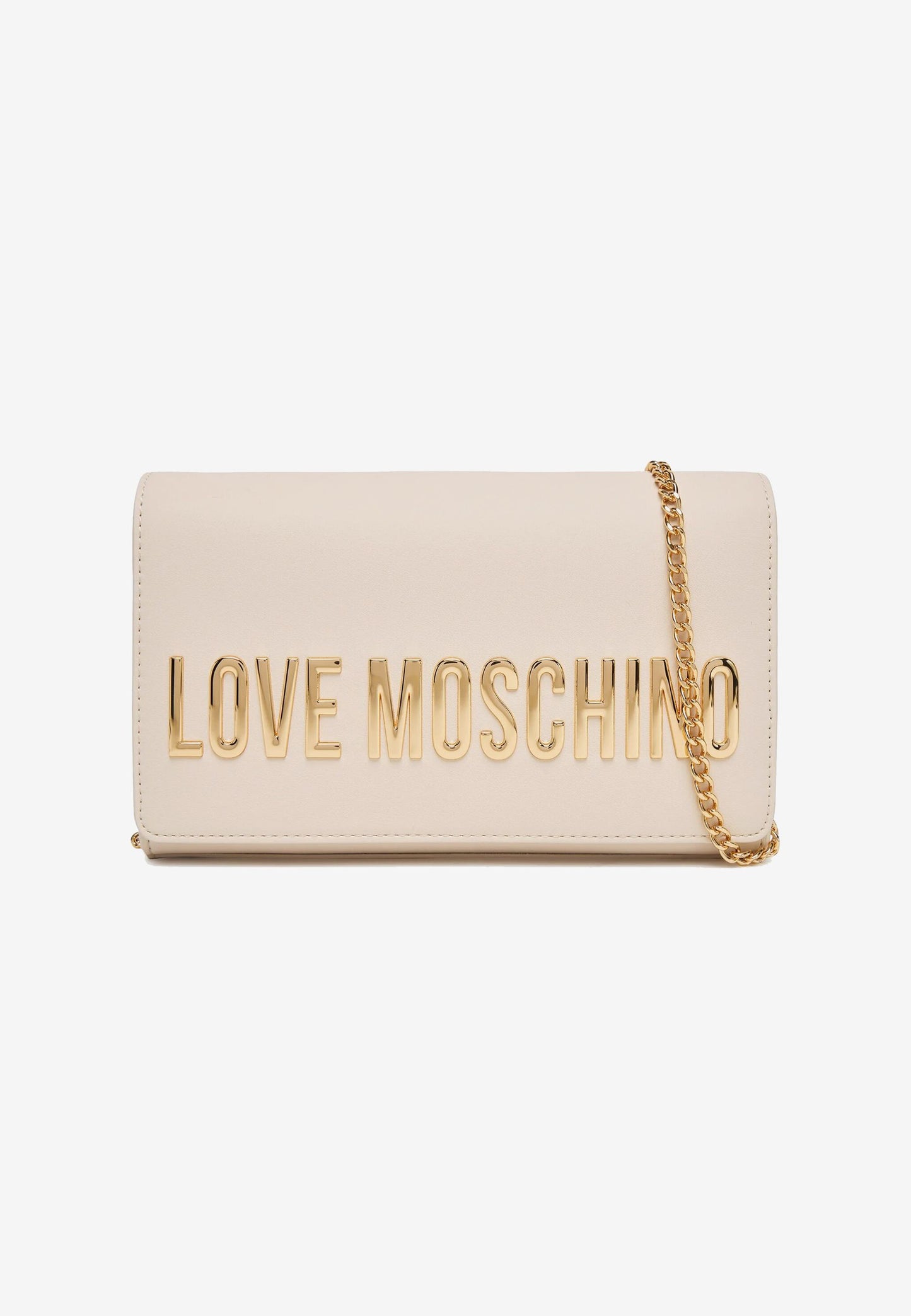 LOVE MOSCHINO - Borsetta A Tracolla Lettering Soft Touch Avorio