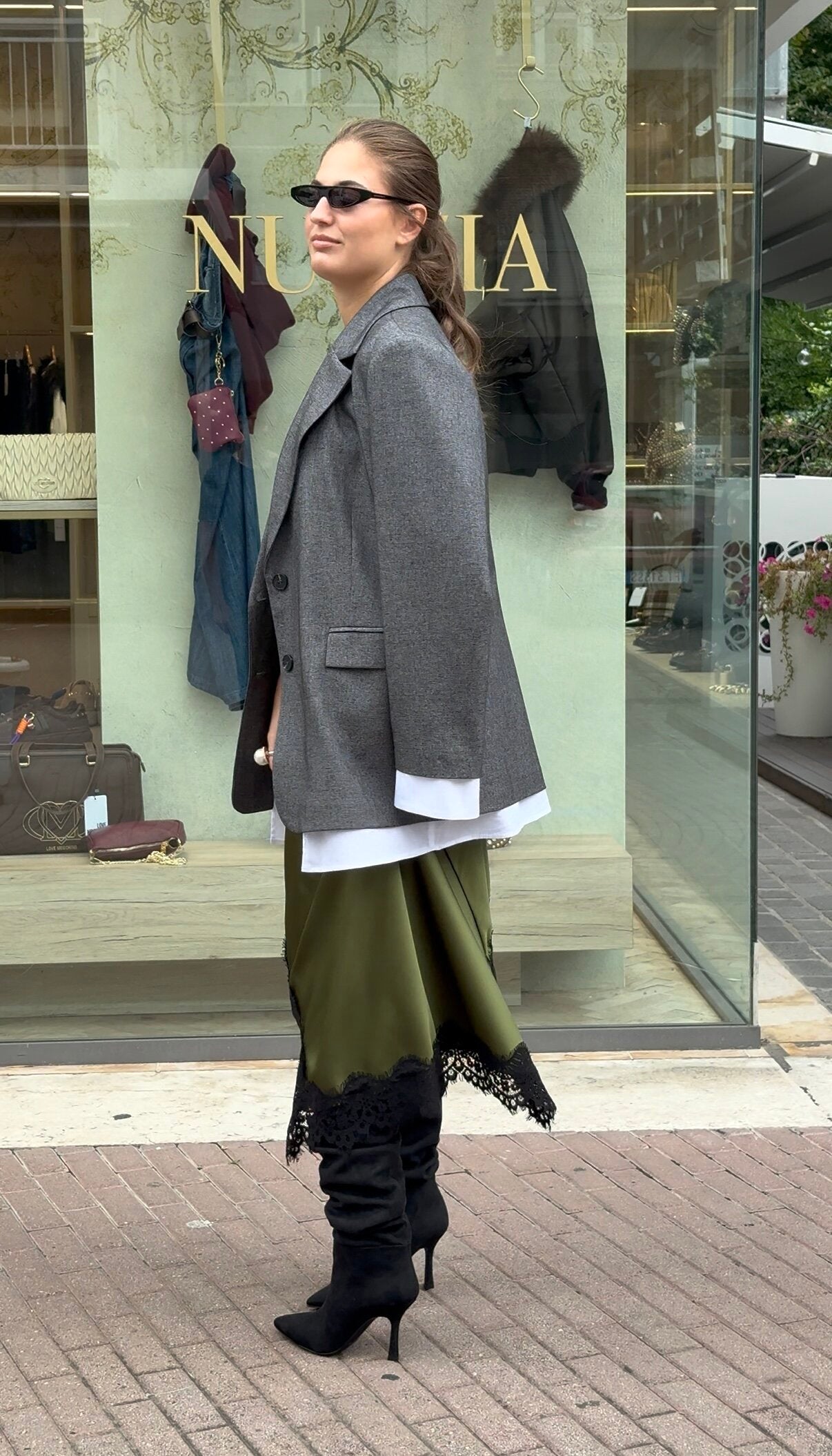 MOTEL - Blazer Cravatta Over Grigio