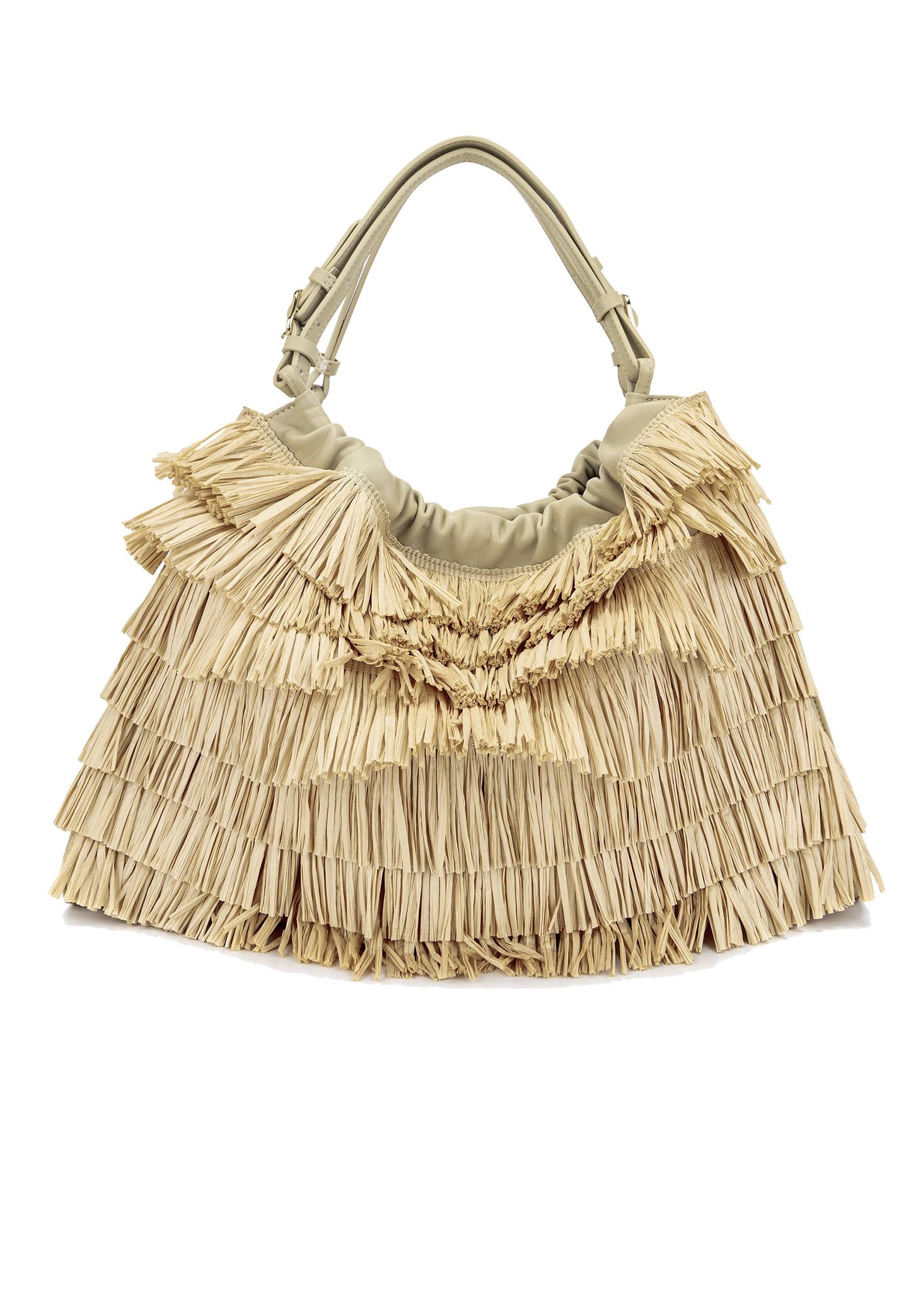 LA CARRIE - Shopping Bag In Raffia Beige