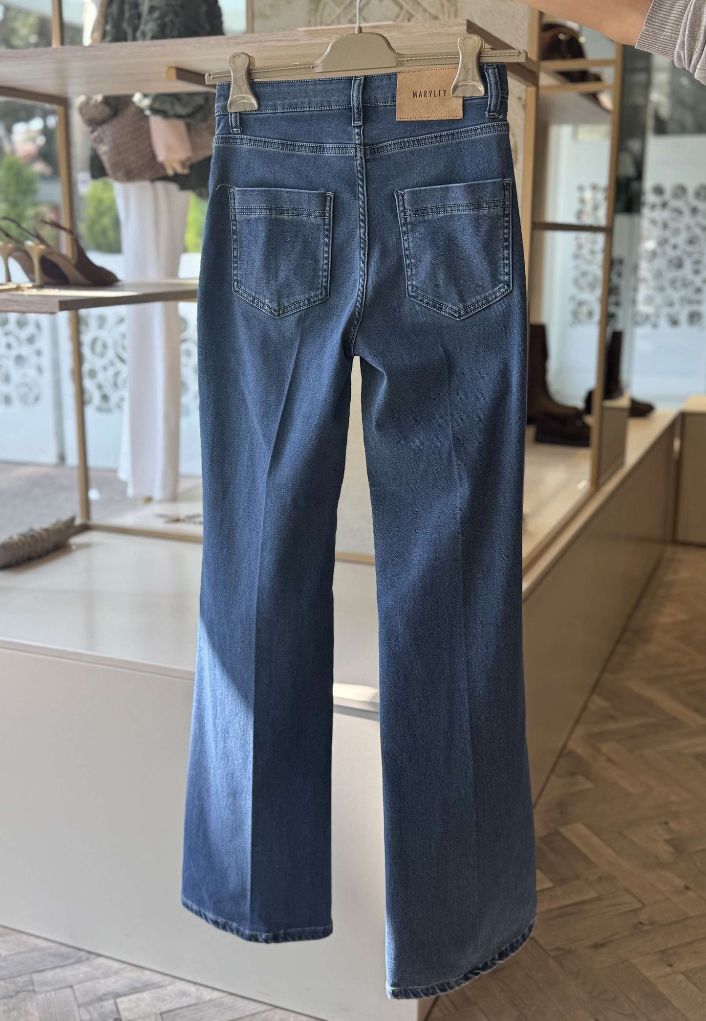 MARYLEY - Jeans Bottoni Oro Denim Scuro
