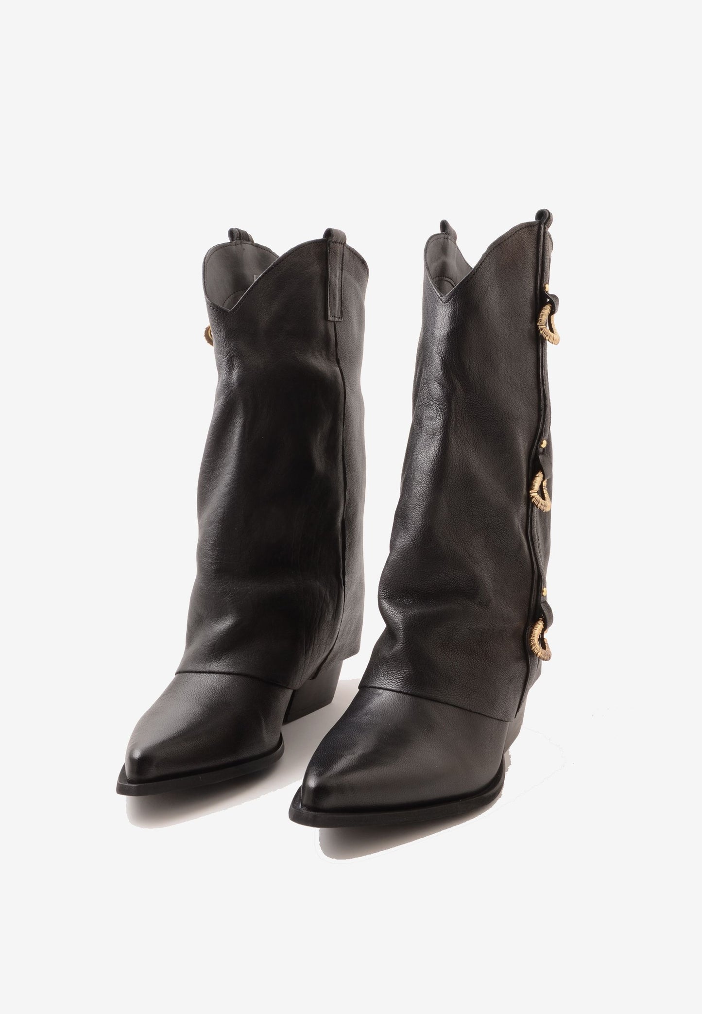 DIVINE FOLLIE - Stivale Anelli Oro Nero