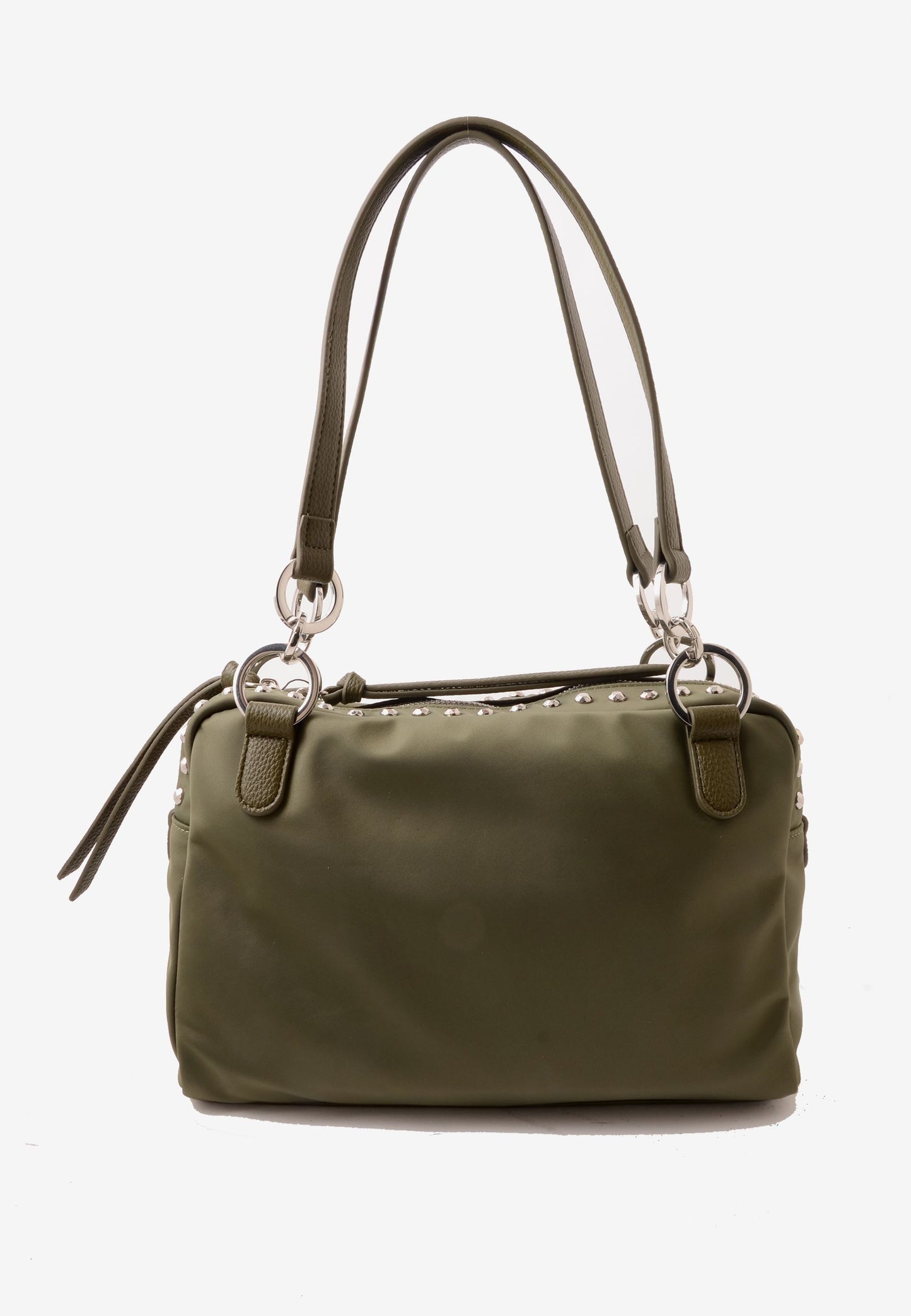 LA CARRIE - Borsa A Spalla Dark Nylon Borchie Oliva