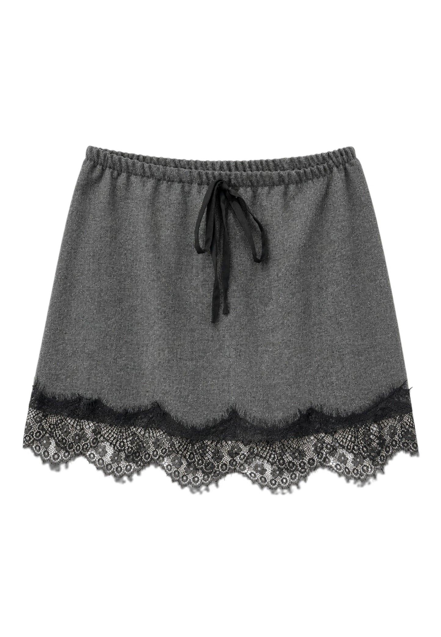 LE STREGHE - Mini Gonna Pizzo Grigio