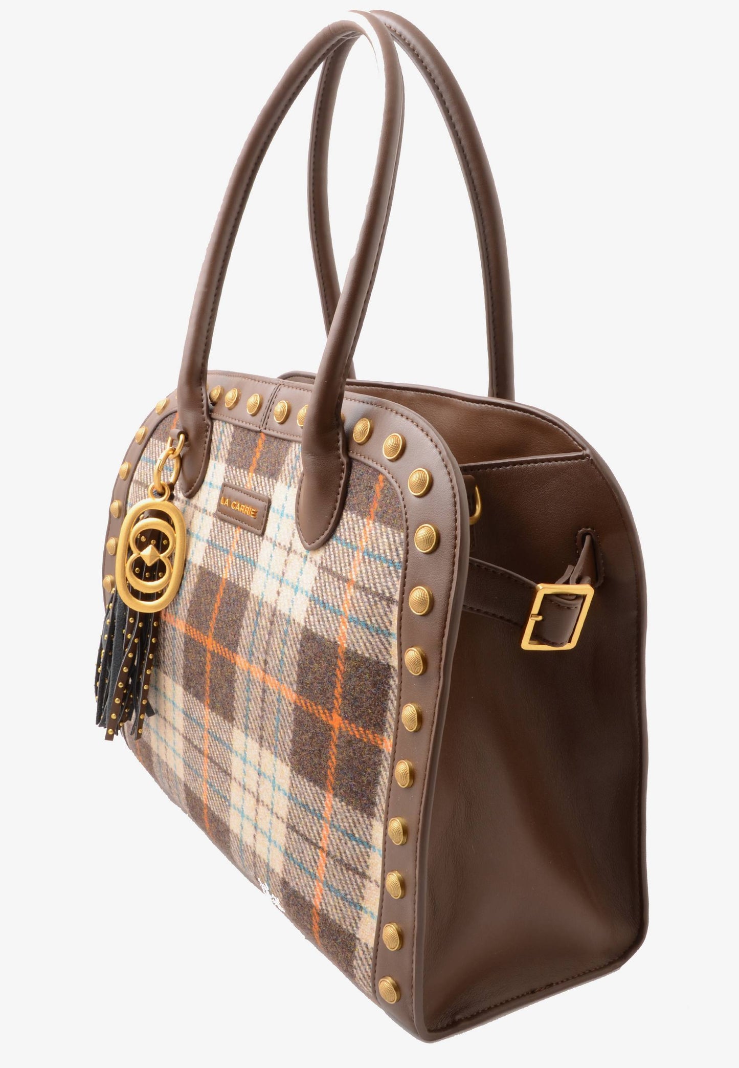 LA CARRIE - Shopping Bag Scottish Combi Marrone