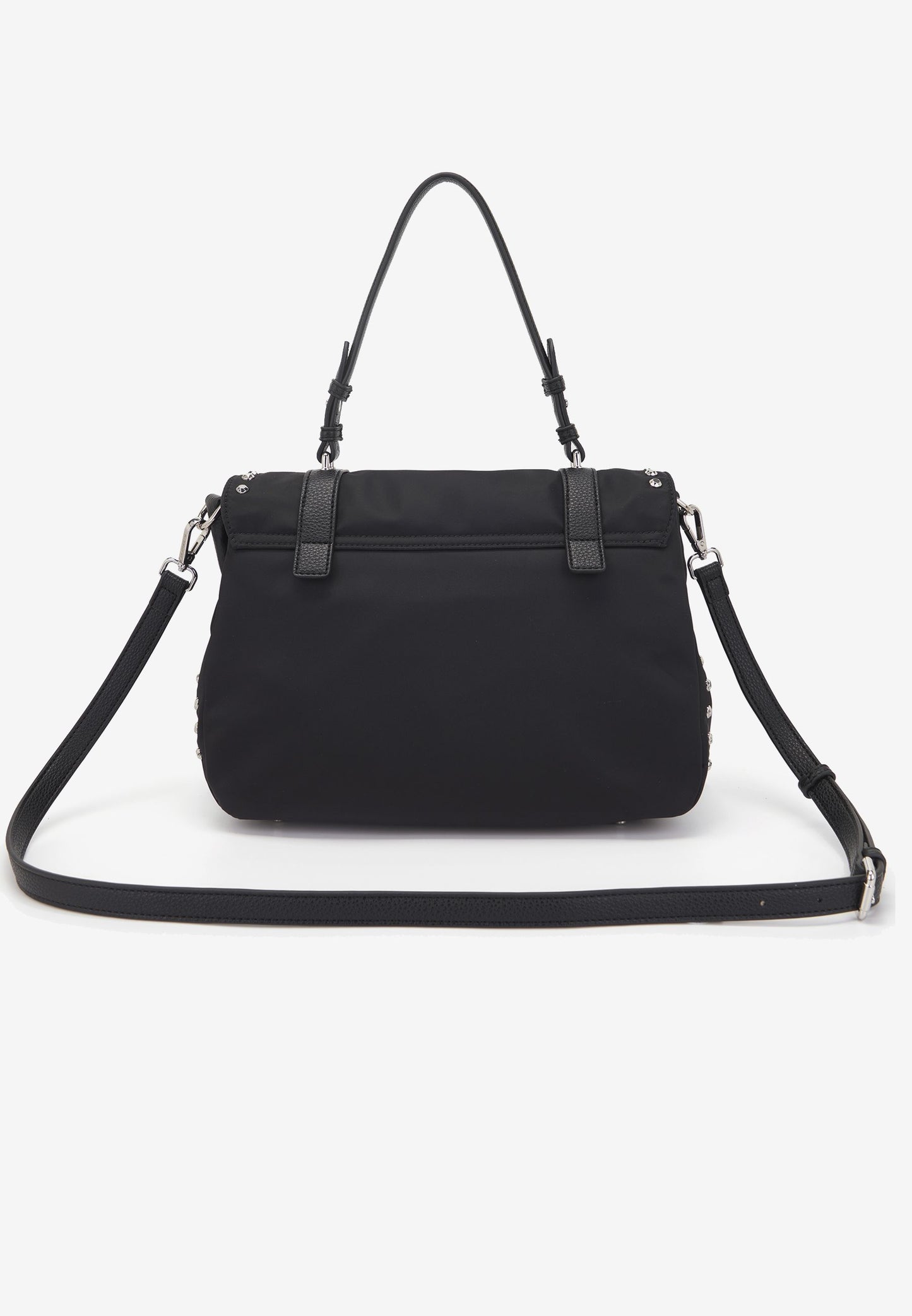 LA CARRIE - Shopping Bag Dark Nylon Borchie Nero