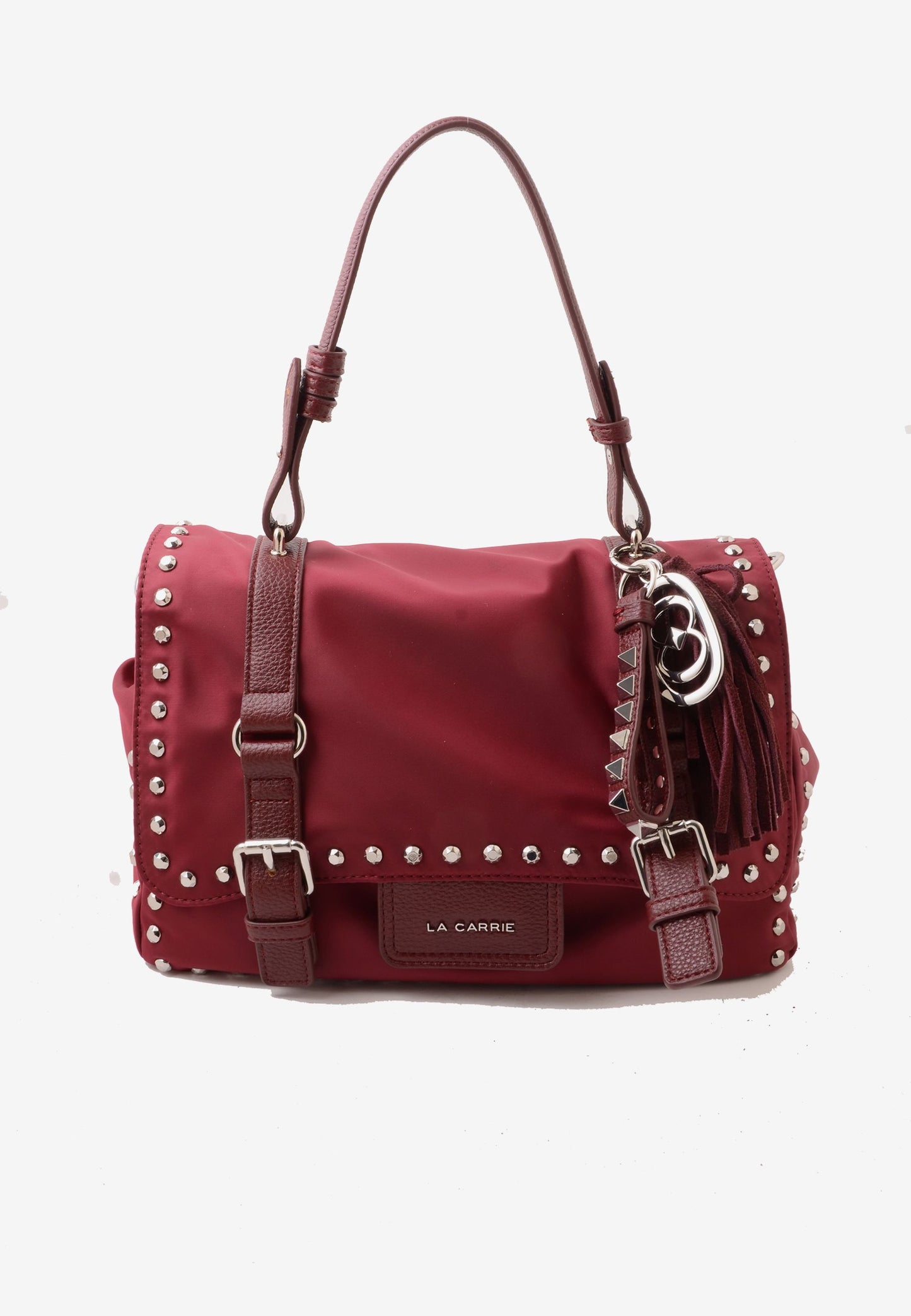 LA CARRIE - Shopping Bag Dark Nylon Borchie Cherry