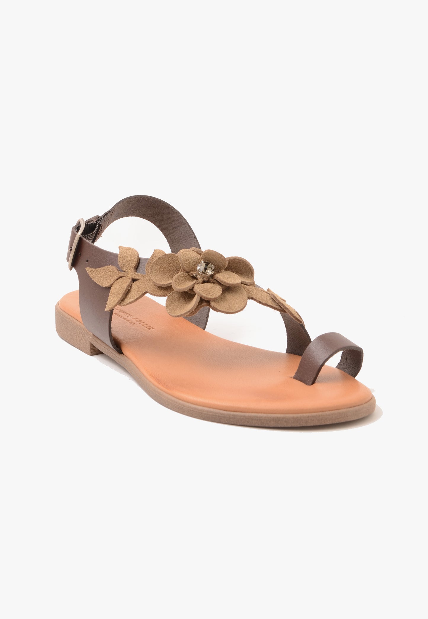 DIVINE FOLLIE - Sandalo Fiori Camoscio Moro