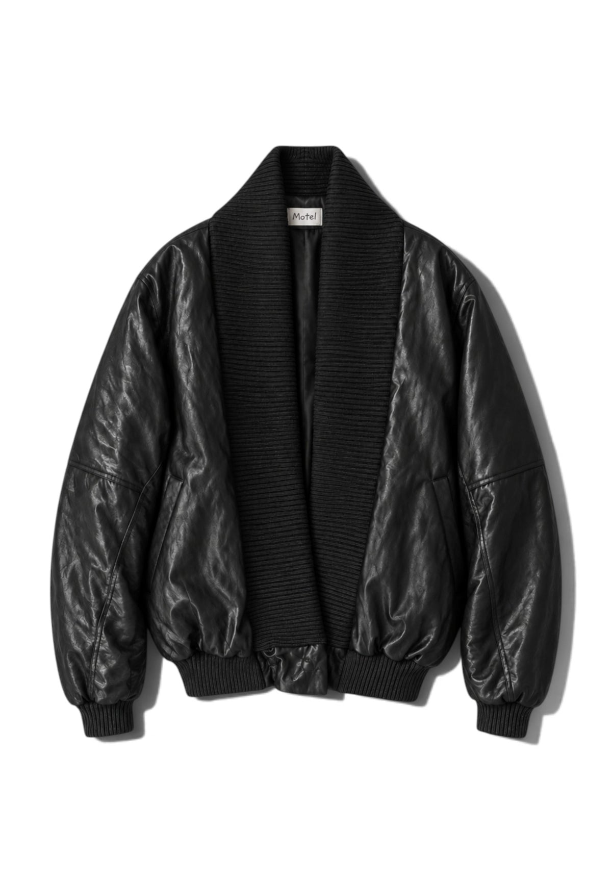 MOTEL - Bomber Ecopelle E Maglia Nero