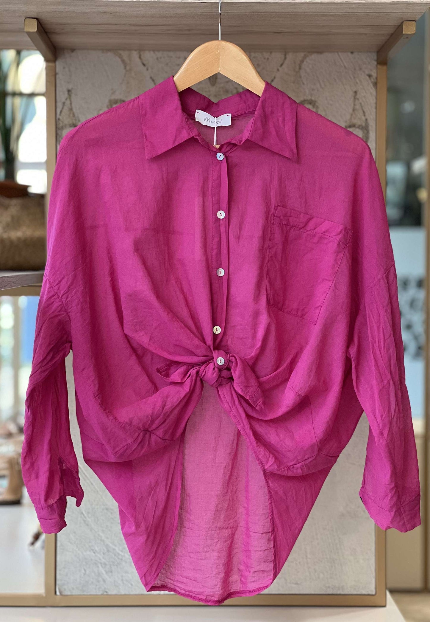 MOTEL - Camicia Mussola Magenta
