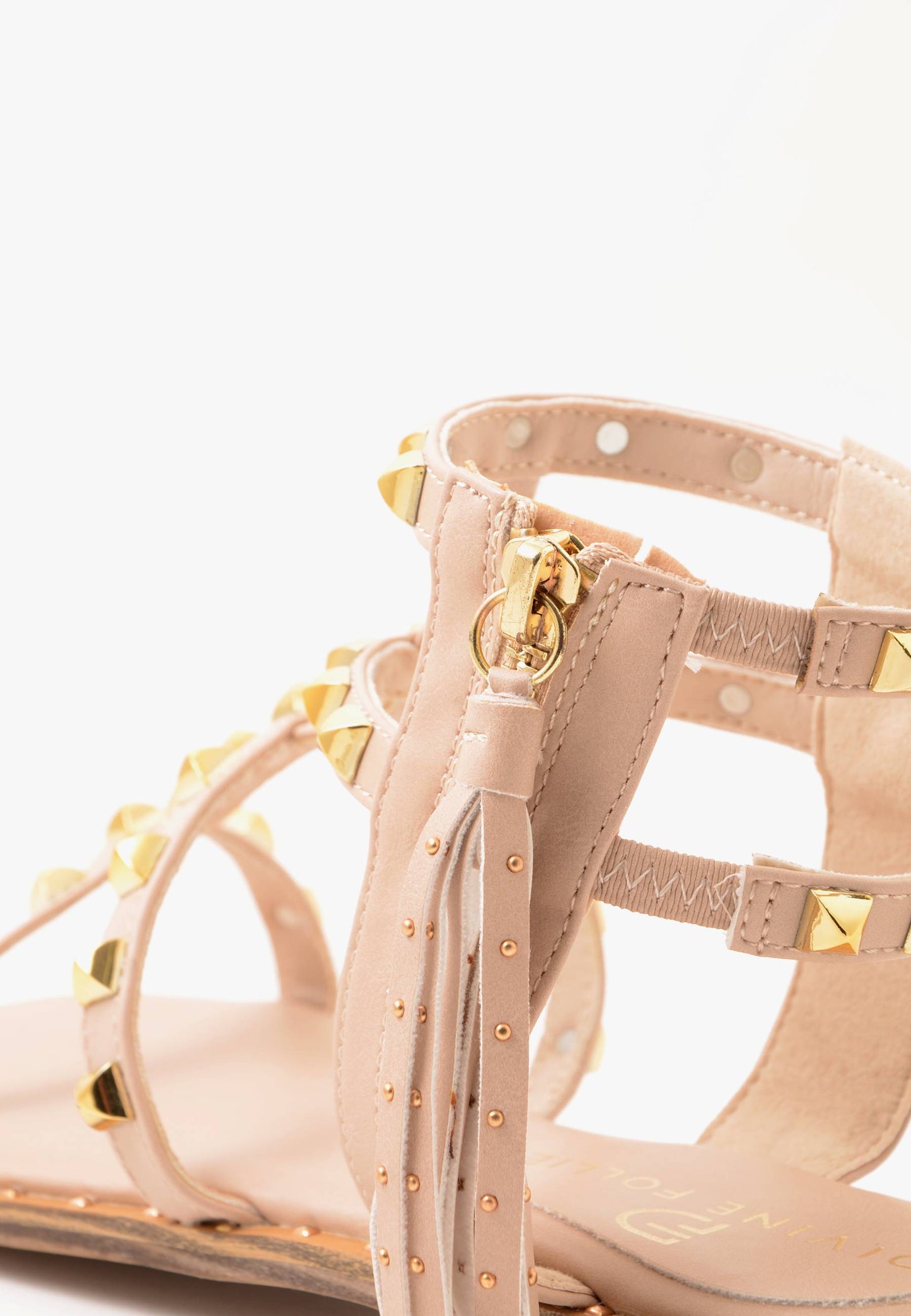 DIVINE FOLLIE - Sandalo Borchie Zip Nude