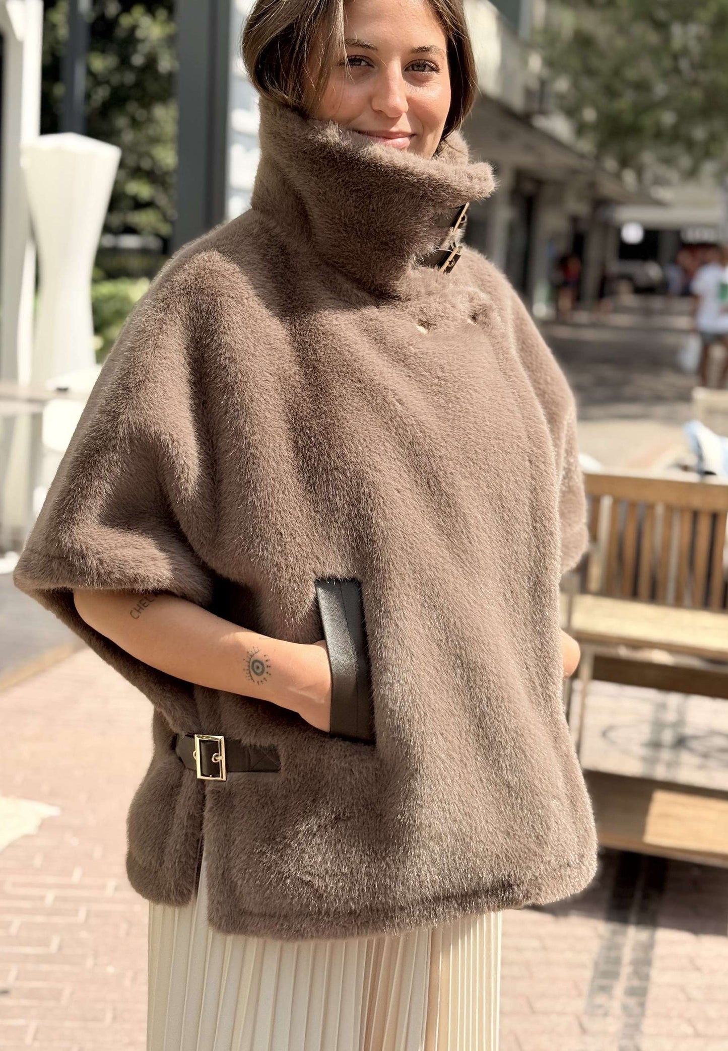 MOTEL - Kappa In Ecopelliccia Dark Taupe