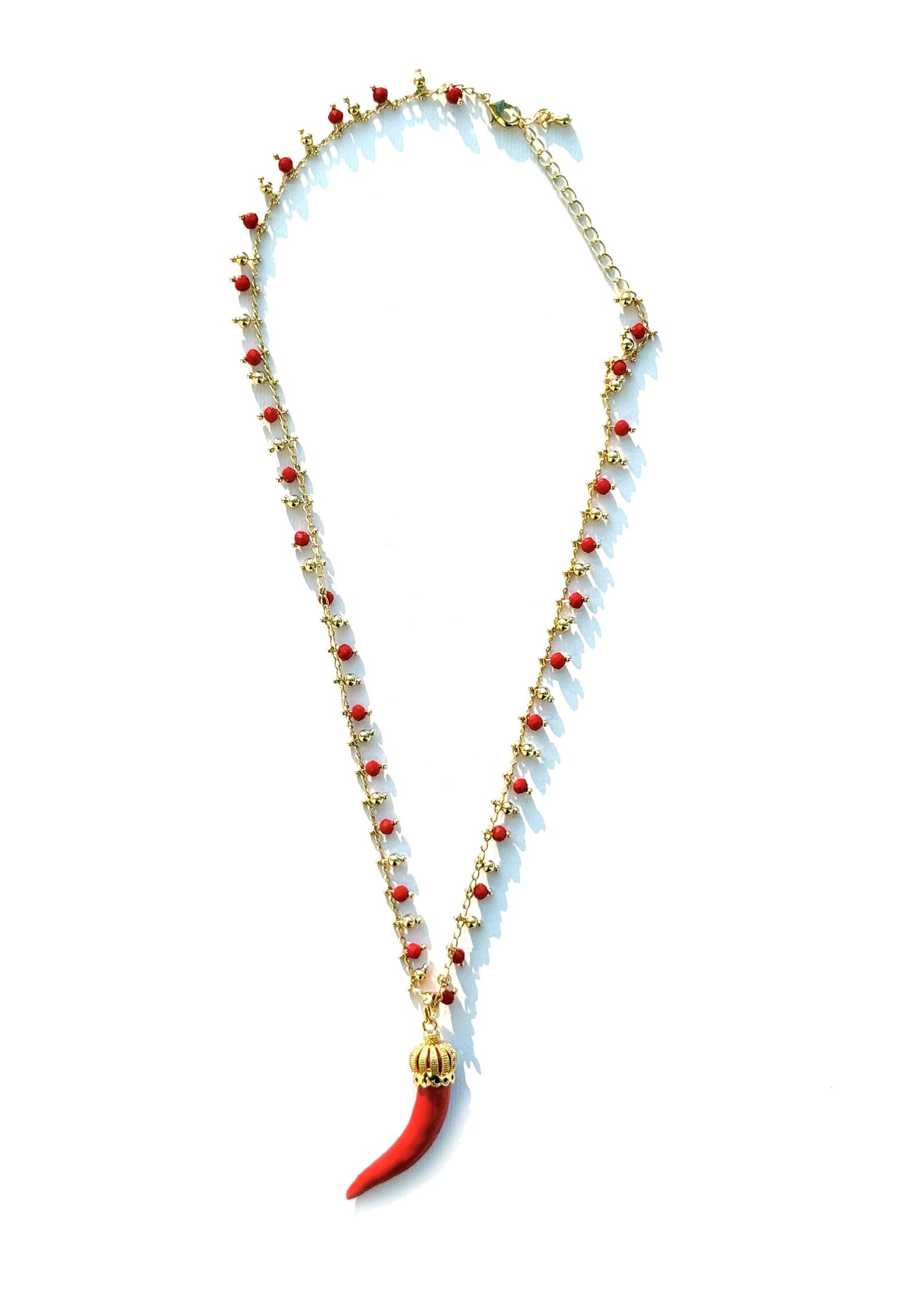 LARA11 - Collana Girocollo Cornetti Rosso