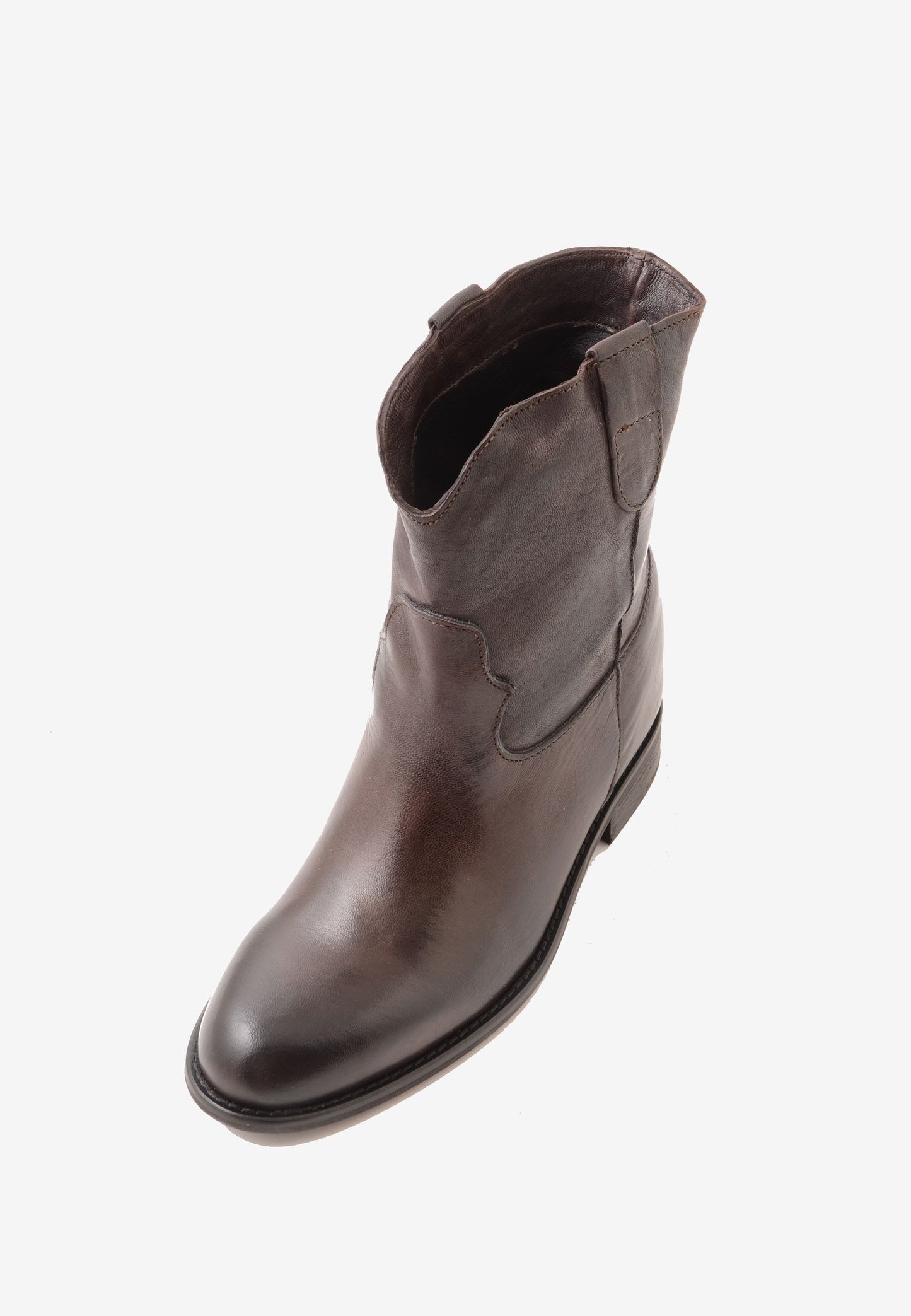 DIVINE FOLLIE - Stivaletto In Pelle Lavata Moro