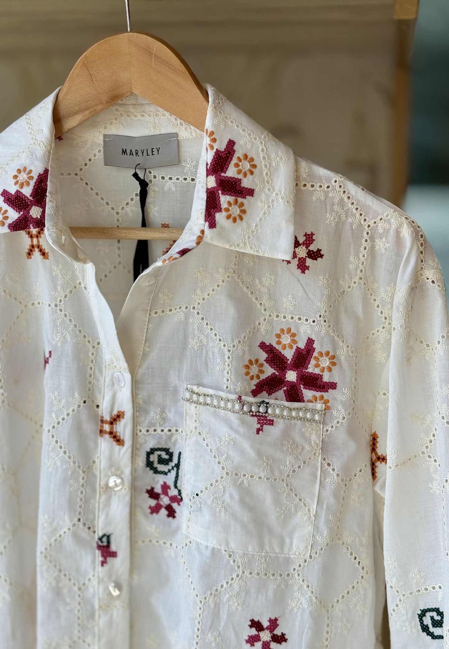 MARYLEY - Camicia Fantasia Sangallo