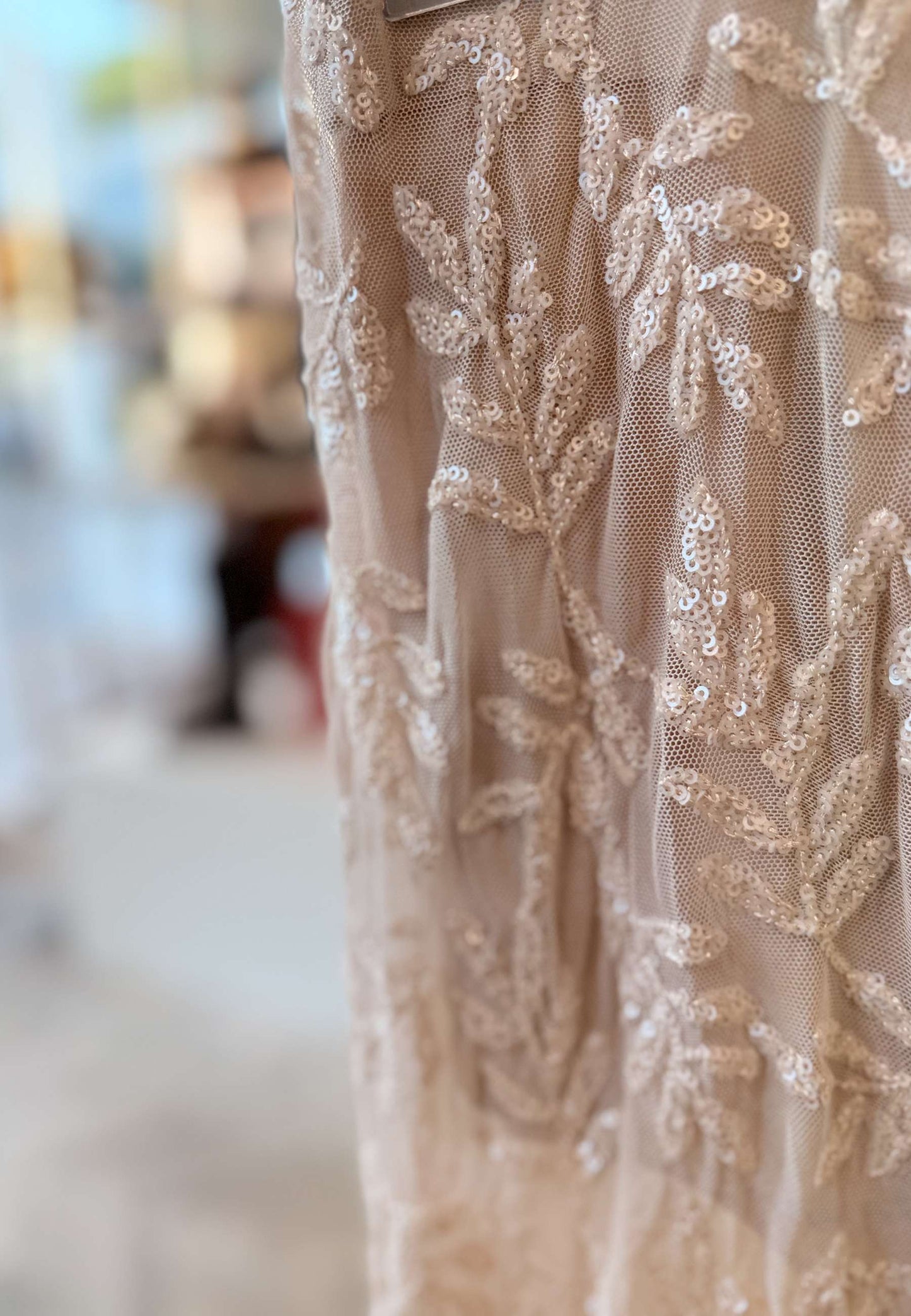 MOTEL - Pantalone In Paillettes Panna