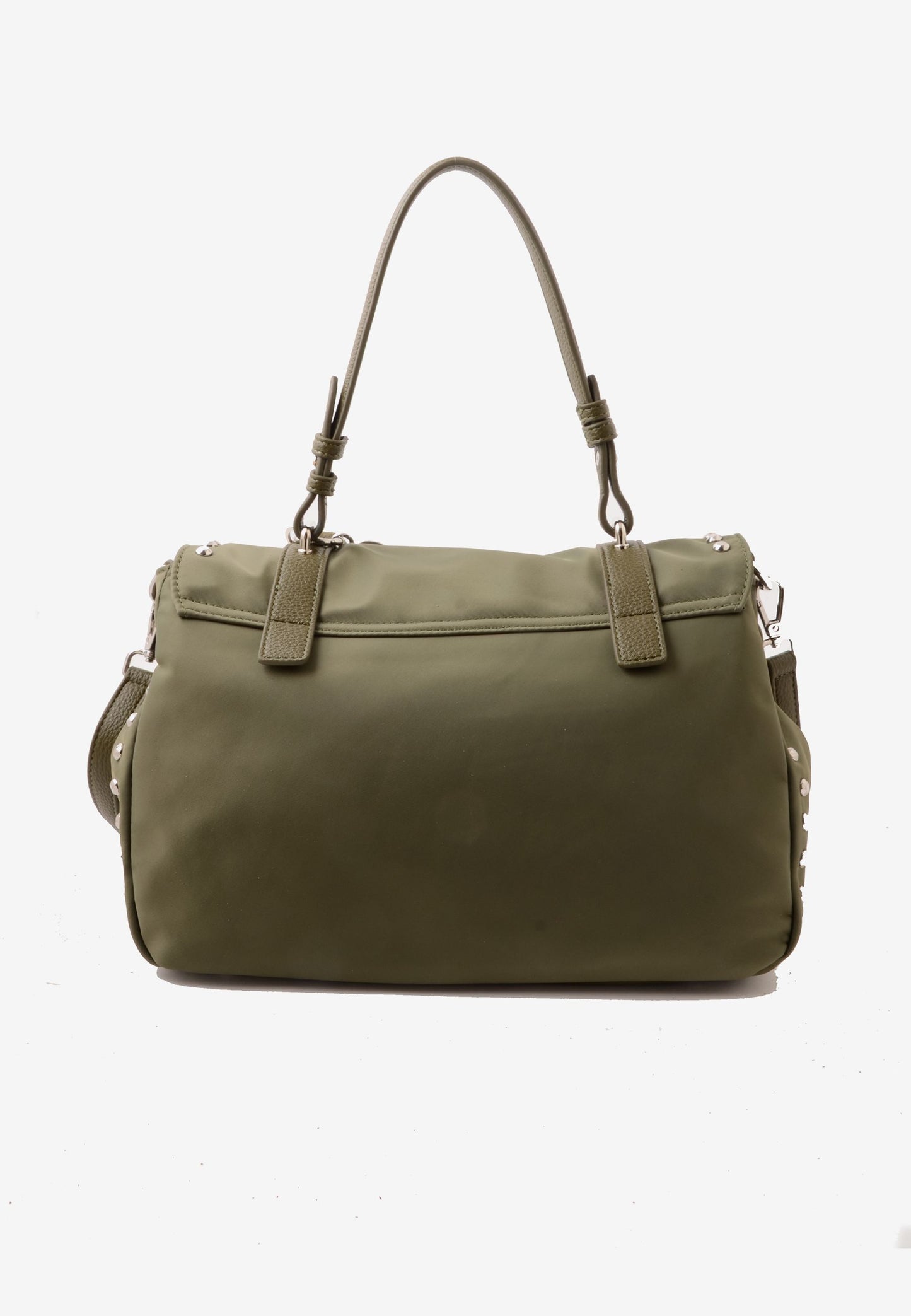 LA CARRIE - Shopping Bag Dark Nylon Borchie Oliva