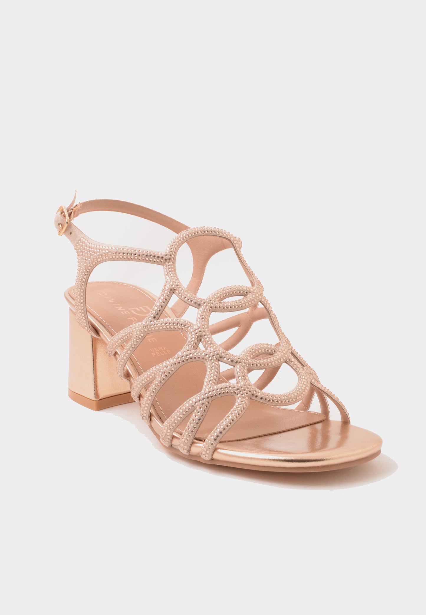 DIVINE FOLLIE - Sandalo Strass Soft Cipria
