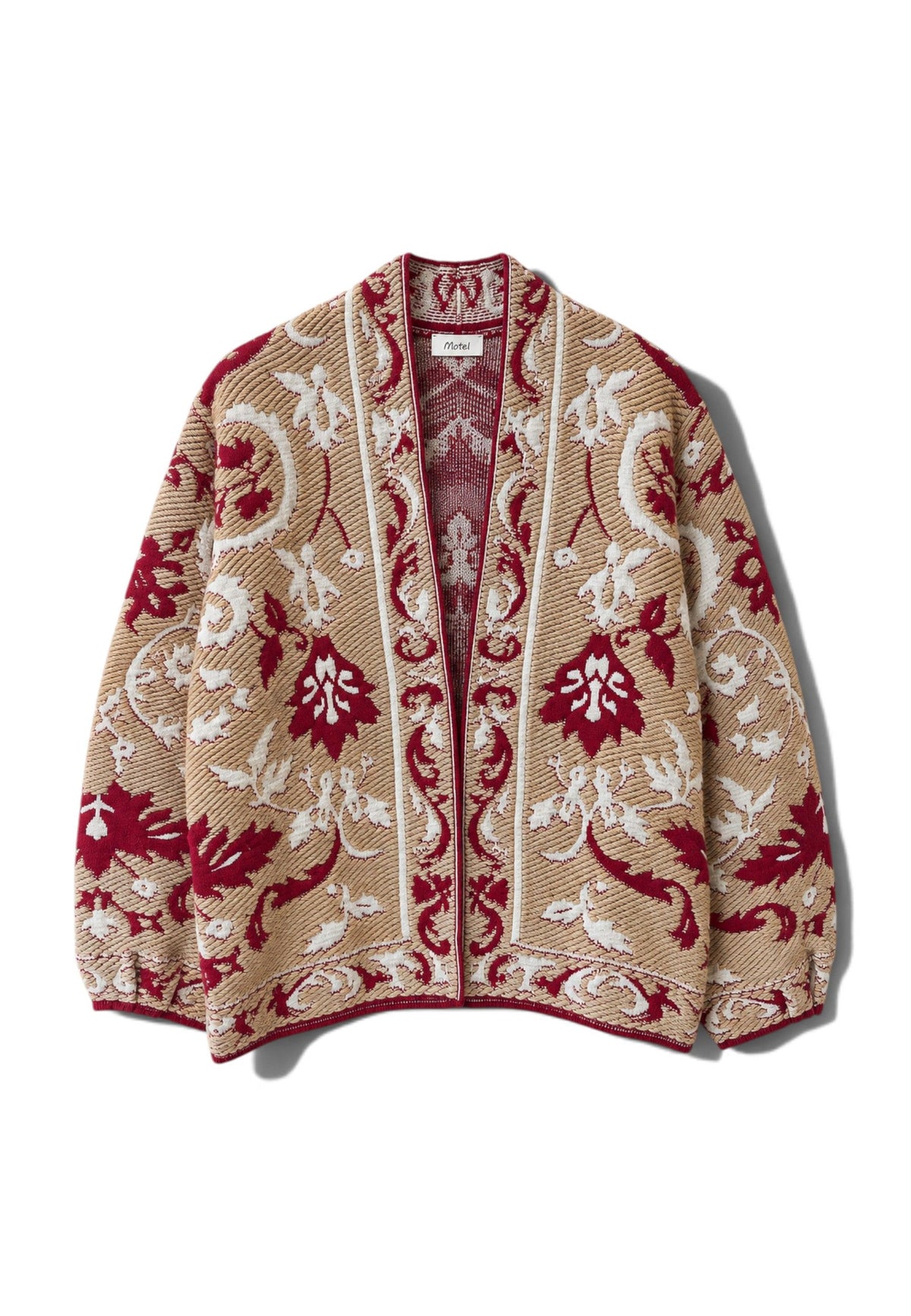 MOTEL - Cardigan Damascato Cammello