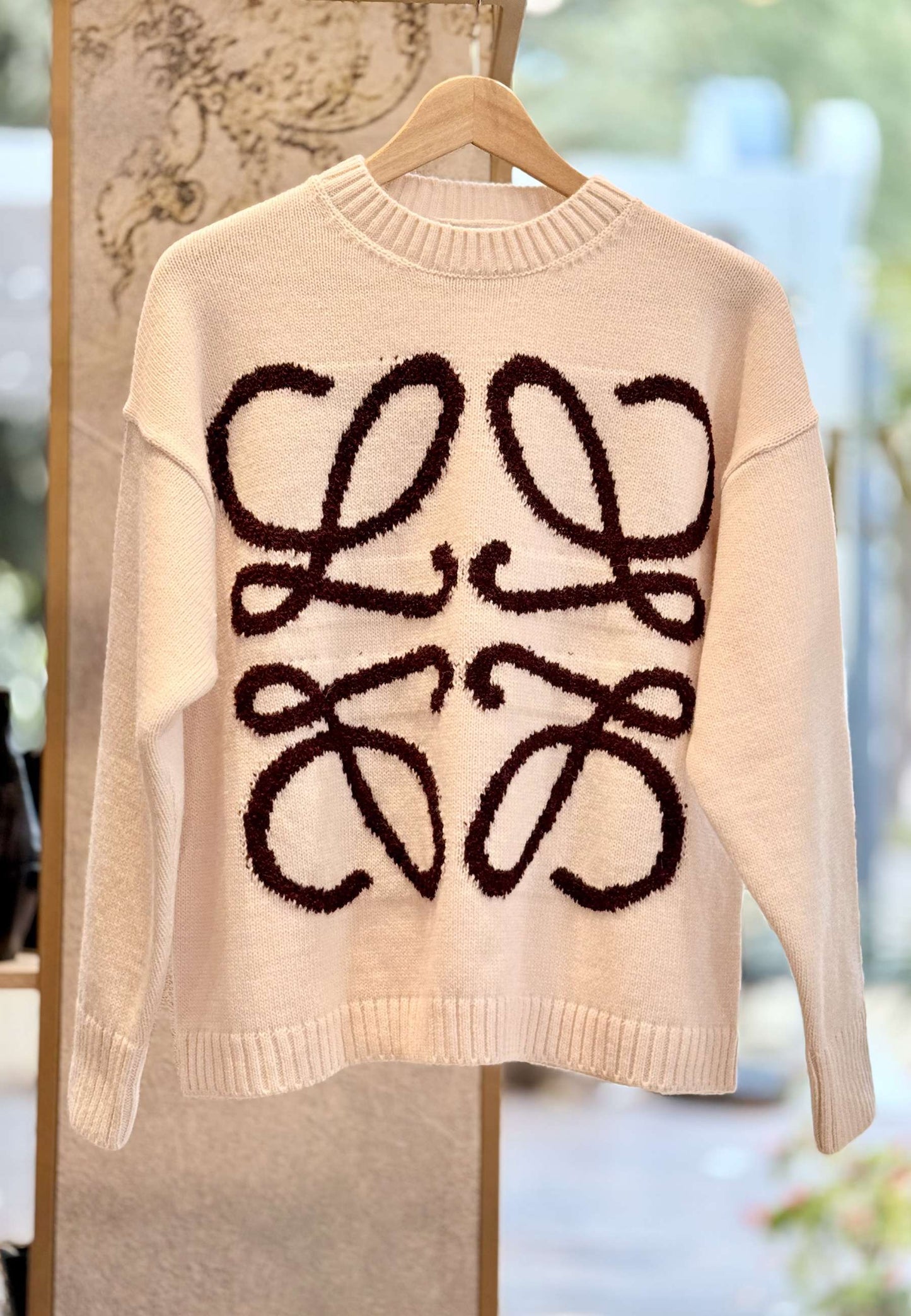 MOTEL - Pullover Disegno Girocollo Burgundy