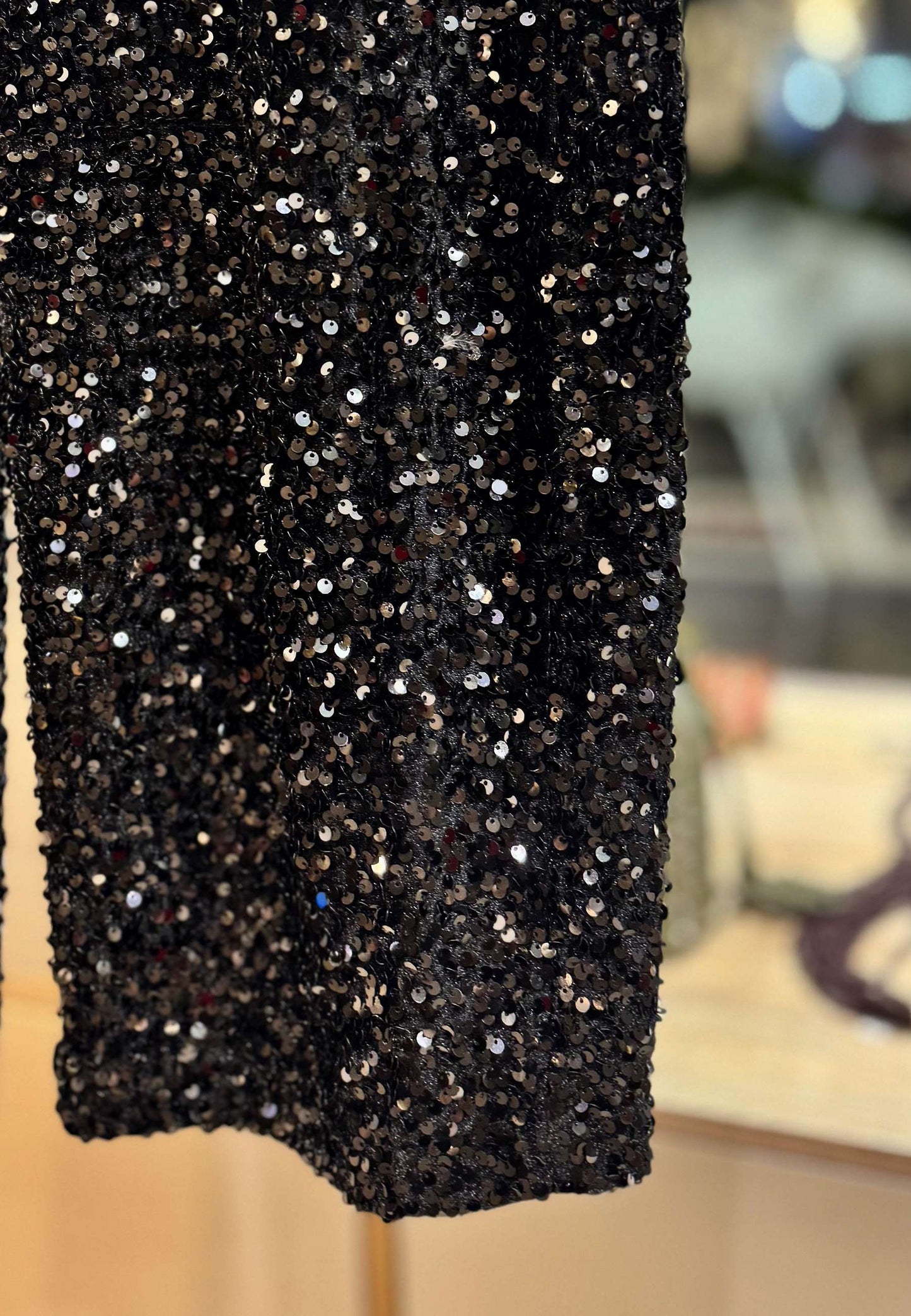 MOTEL - Pantalone Barrel Paillettes Nero