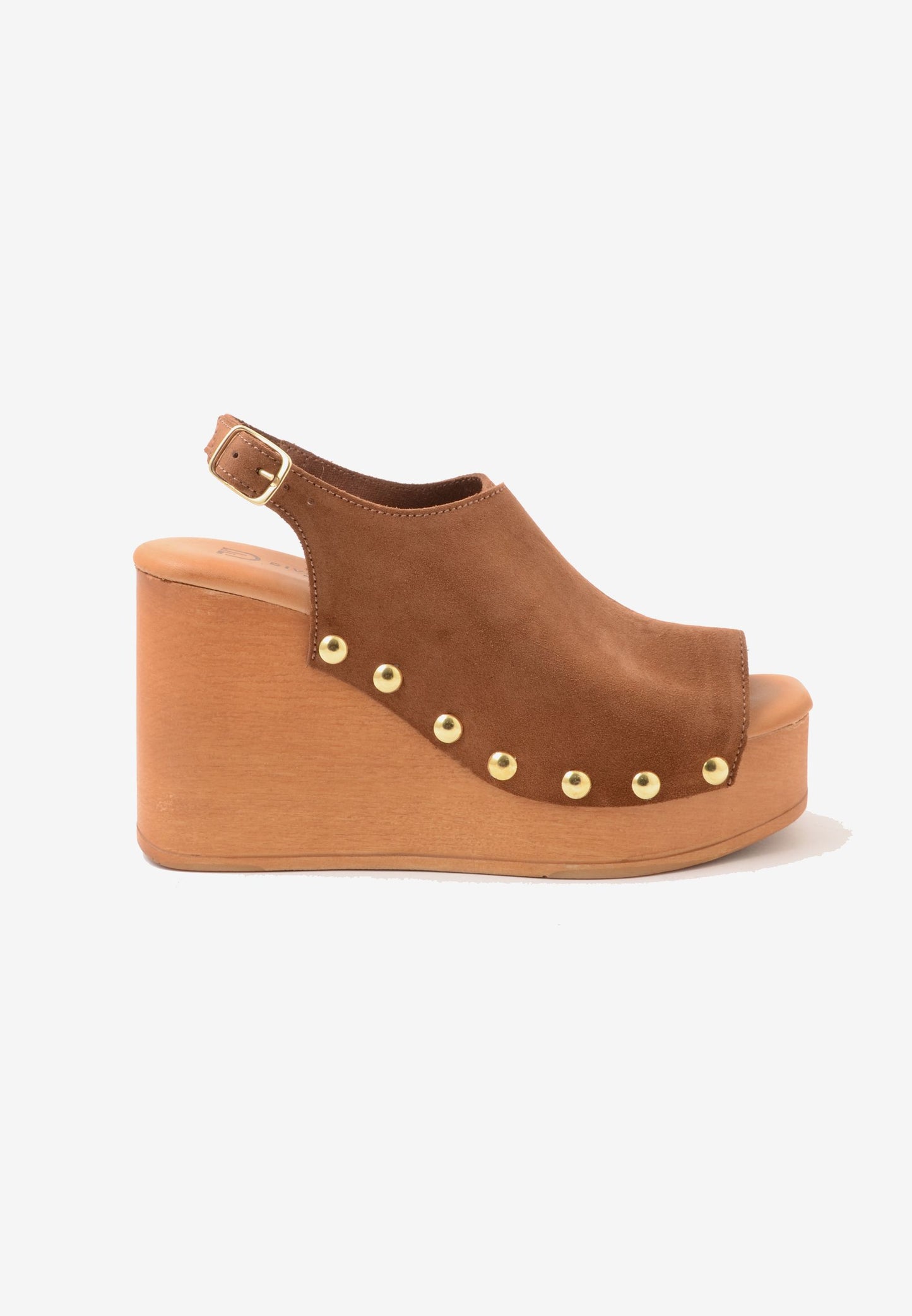 DIVINE FOLLIE - Zeppa Legno Camoscio Cuoio